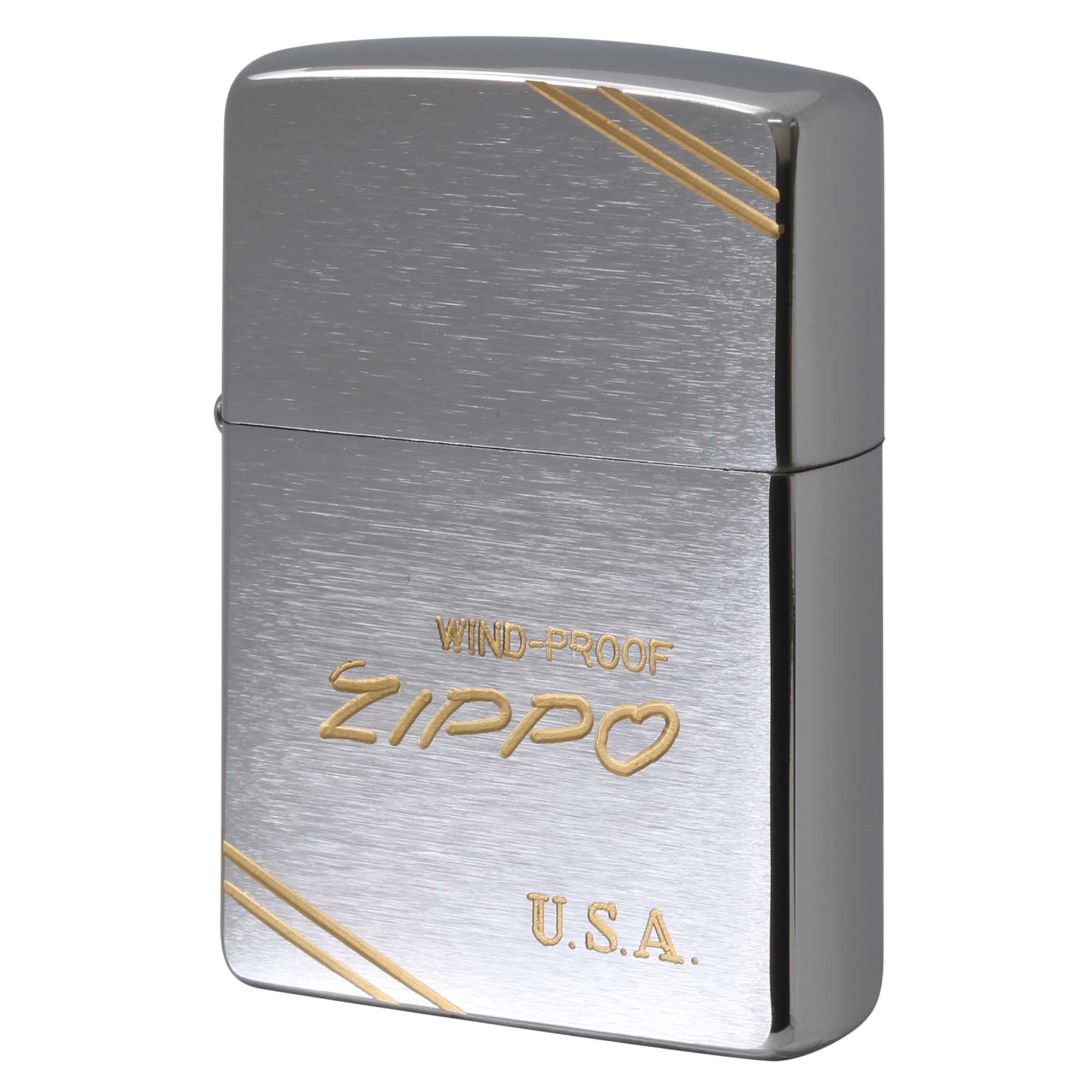 絶版/ヴィンテージ Zippo ジッポー 中古 2006年製造 WINDPROOF ZIPPO LOGO ジッポロゴ ダイヤゴナルライン  [N]未使用・新品