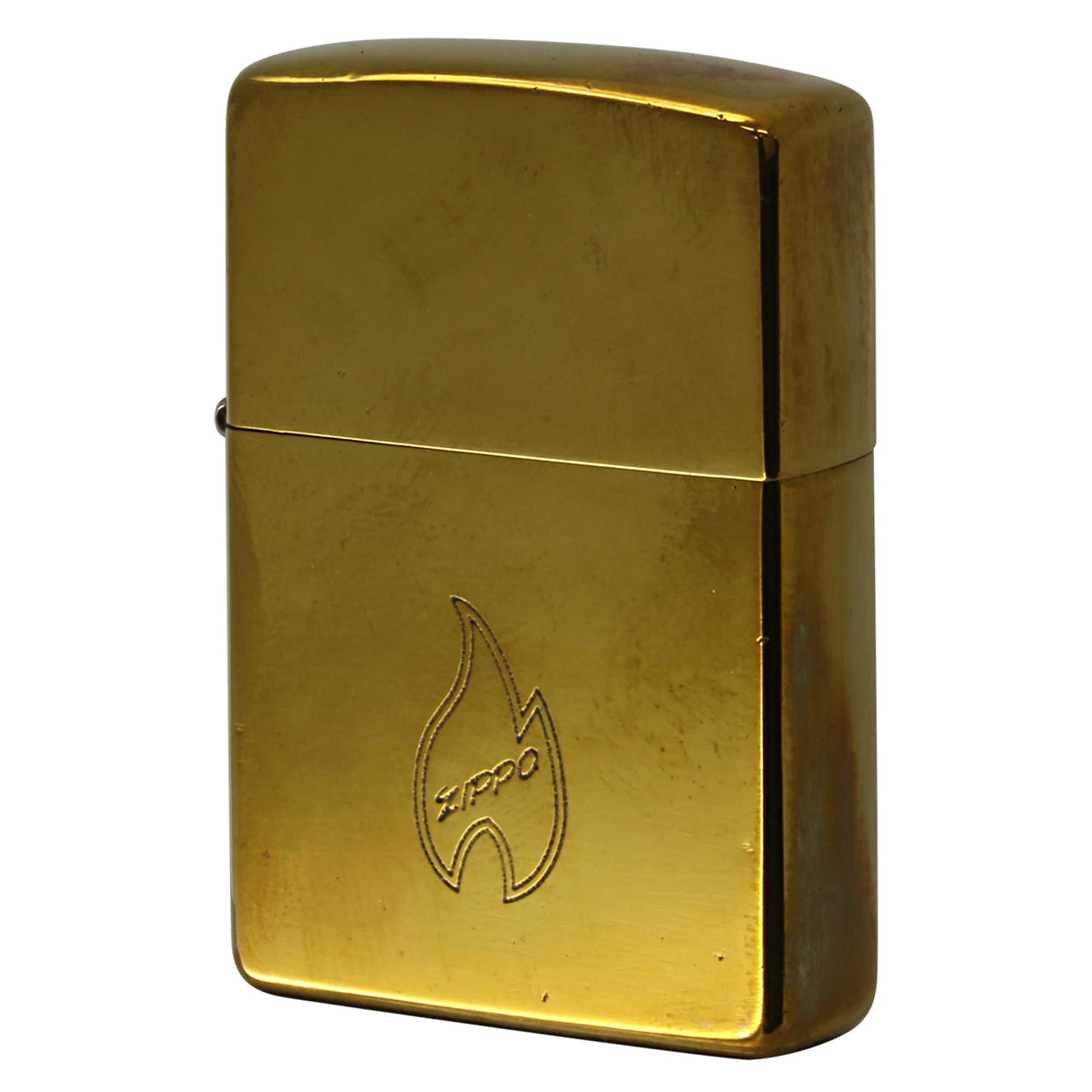 絶版/ヴィンテージ Zippo ジッポー 中古 1997年製造 ZIPPO FLAM アイコンフレイム ブラス  [B]使用感ありやや傷汚れあり