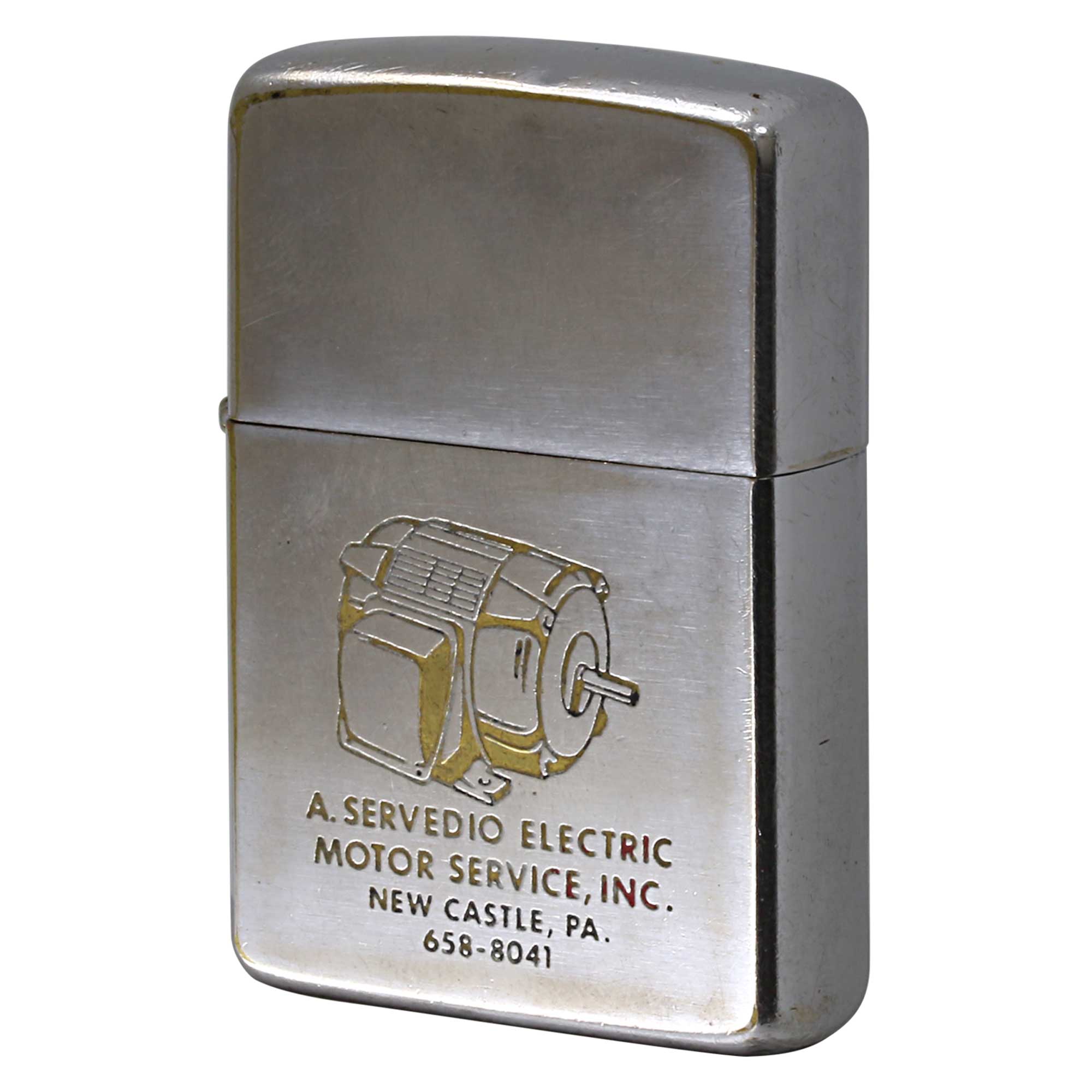 絶版/ヴィンテージ Zippo ジッポー 中古 1966年製造 A Servedio Electric Motors & Controls Inc  [C]使用感あり傷汚れあり