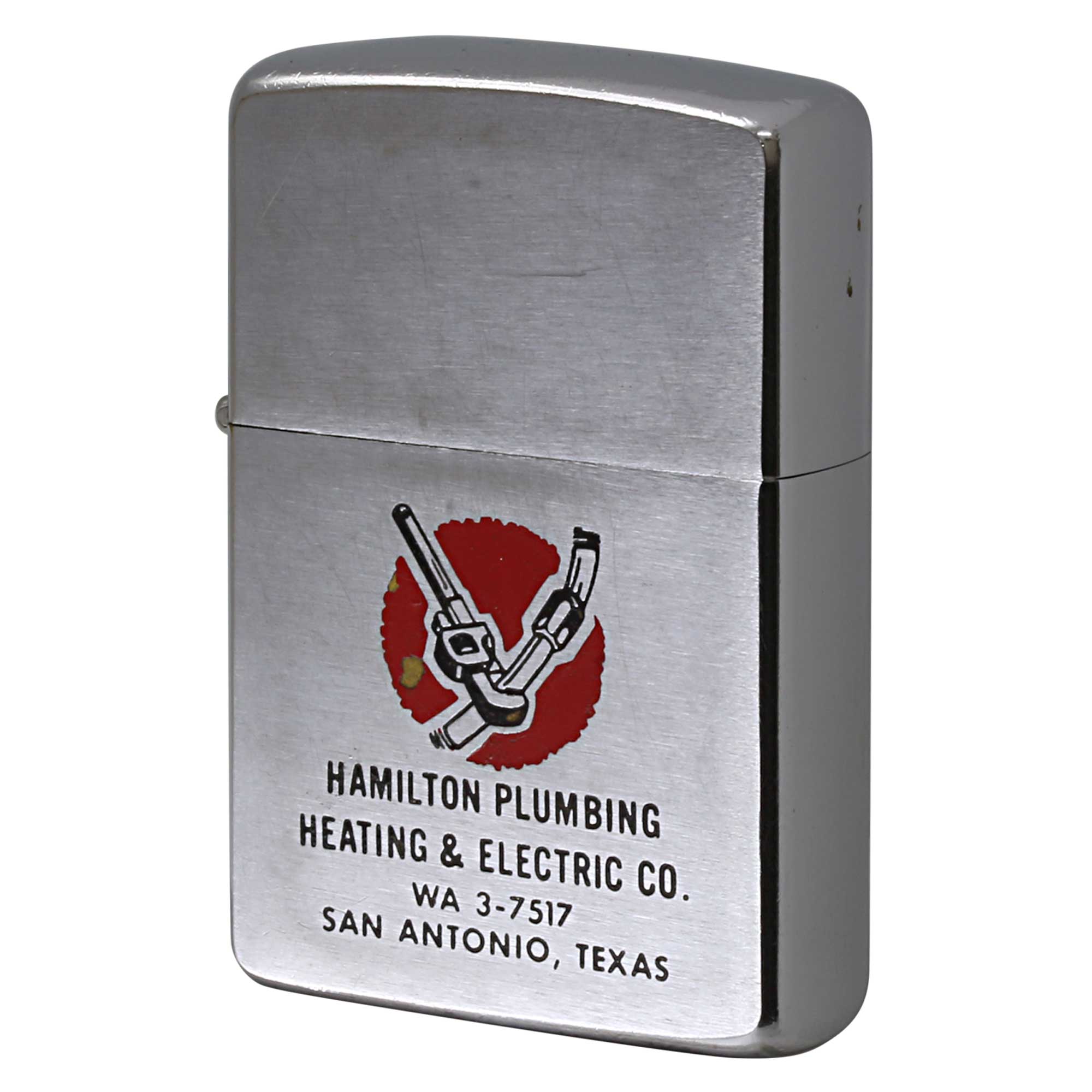 絶版/ヴィンテージ Zippo ジッポー 中古 1962年製造 HAMILTON PLUMBING HEATING & ELECTRIC CO.  [C]使用感あり傷汚れあり