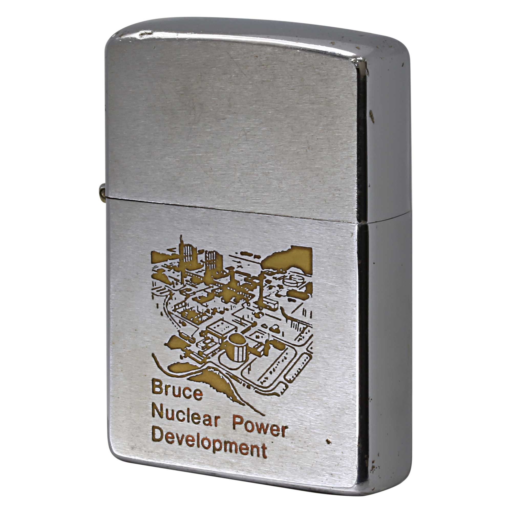絶版/ヴィンテージ Zippo ジッポー 中古 1970年代製造 Bruce Nuclear Power Development 原子力発電所  [C]使用感あり傷汚れあり