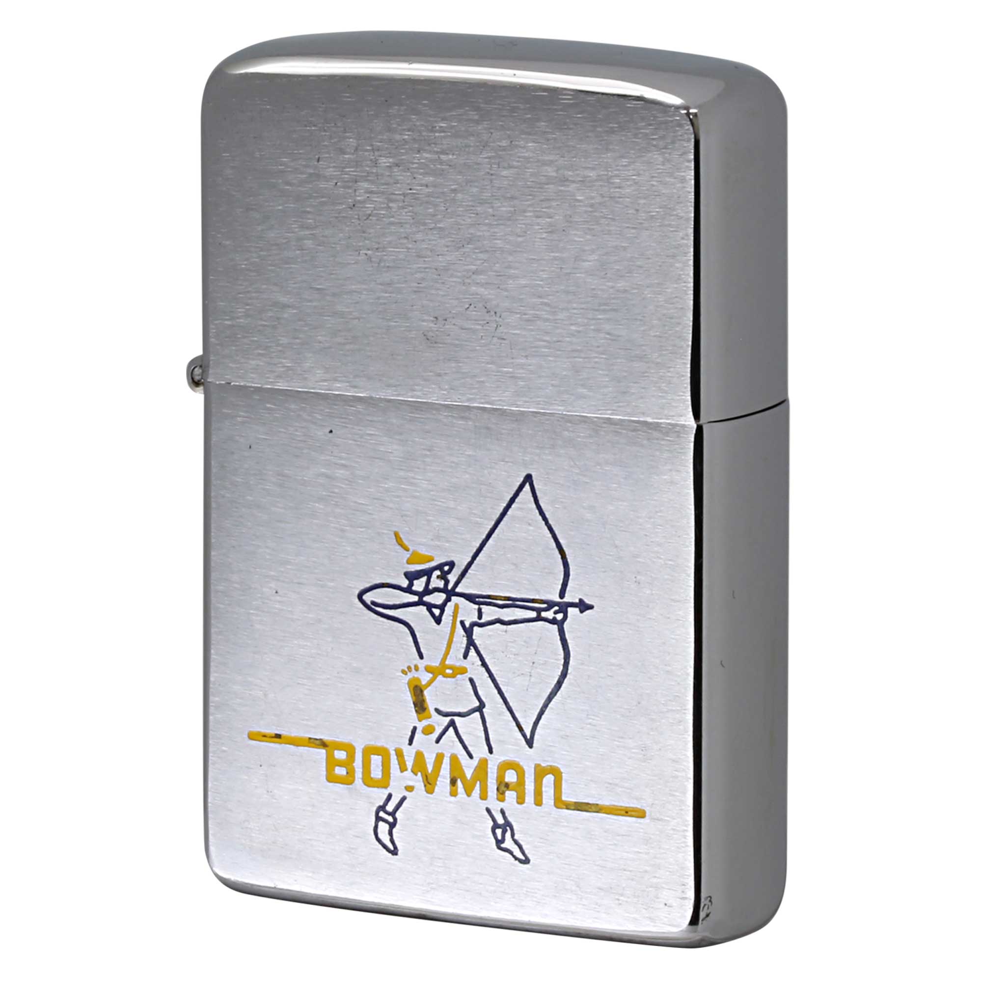 絶版/ヴィンテージ Zippo ジッポー 中古 1968年製造 BOWMAN 射手 赤フェルト  [B]使用感ありやや傷汚れあり