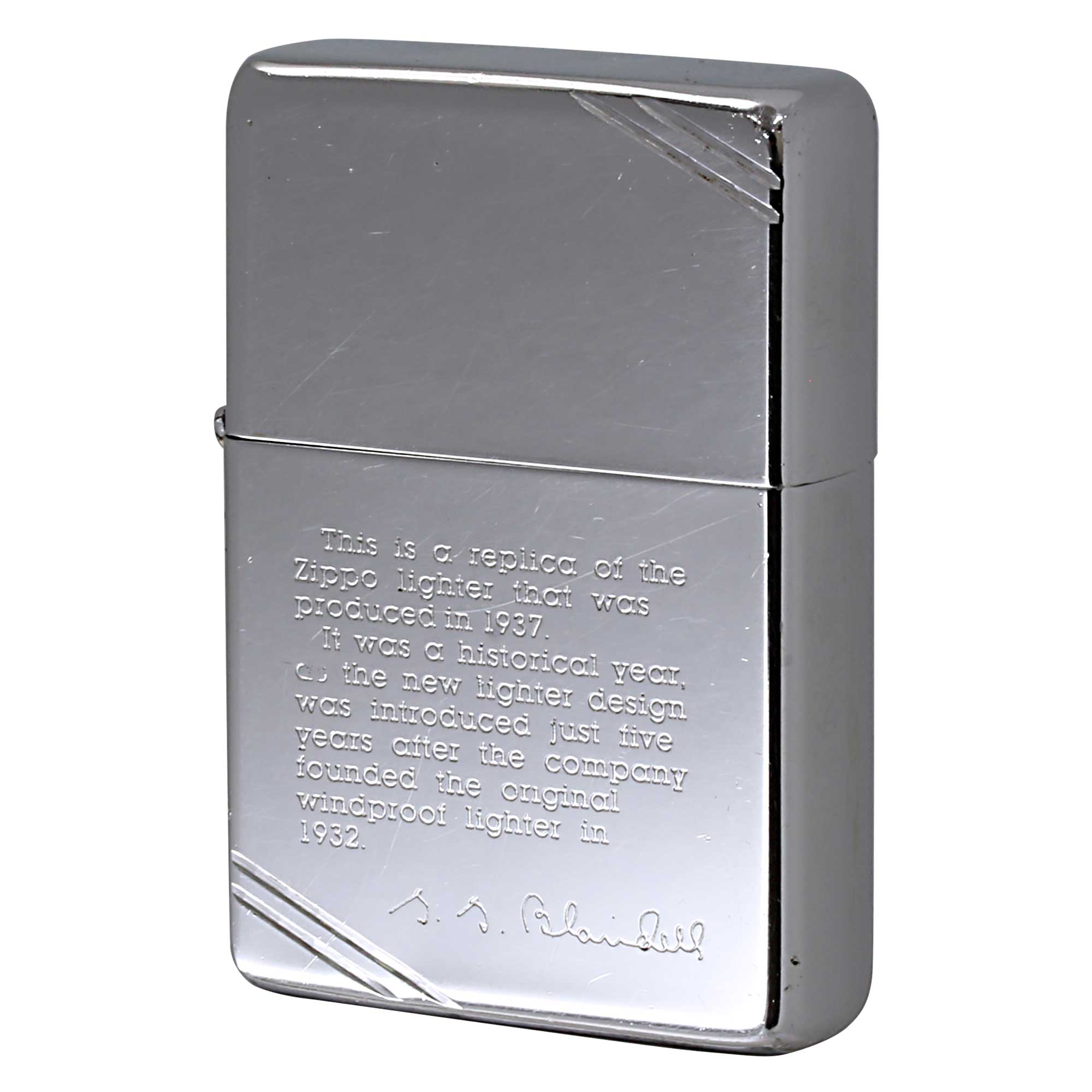絶版/ヴィンテージ Zippo ジッポー 中古 1985年製造 1937レプリカ ジョージ・G・ブレイズデル メッセージ  [C]使用感あり傷汚れあり