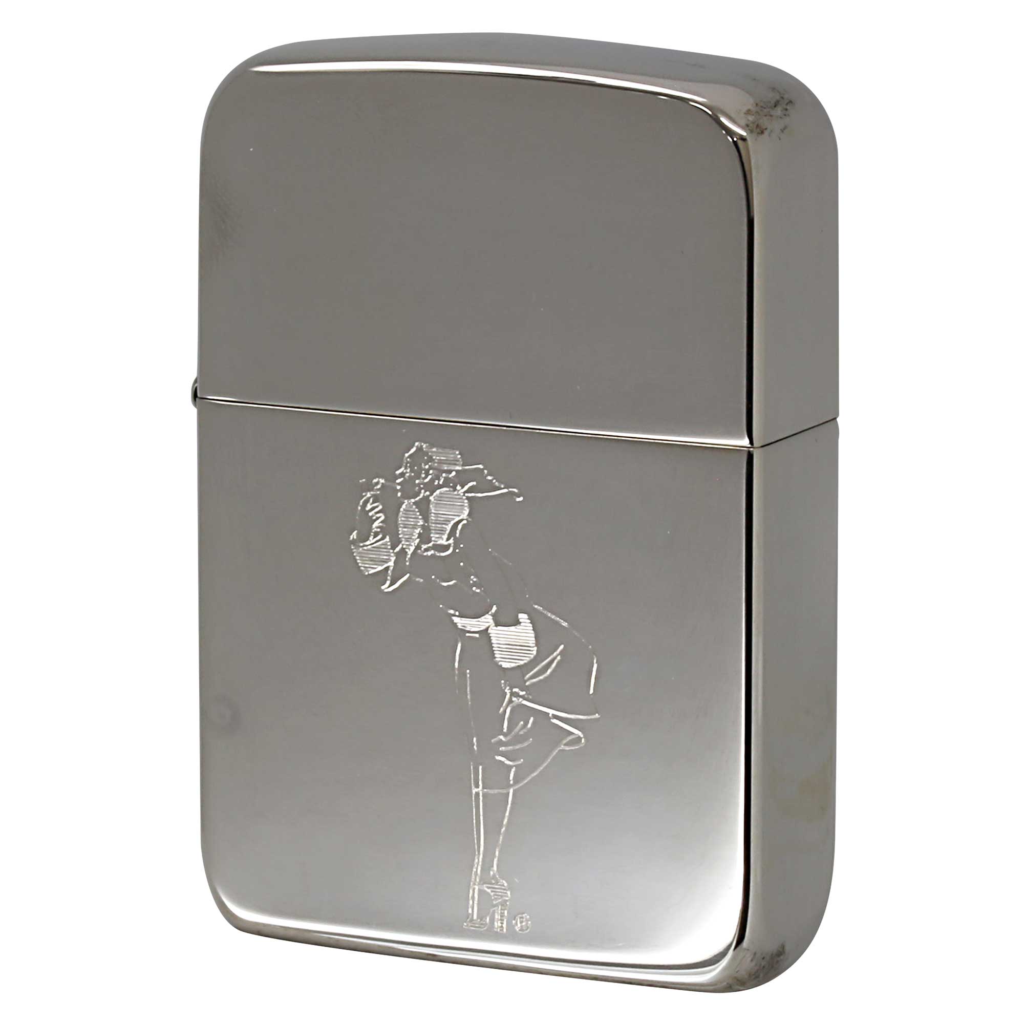絶版/ヴィンテージ Zippo ジッポー 中古 2005年製造 1941レプリカ 純銀 スターリングシルバー Windy Girl  [A]使用感少なく状態が良い