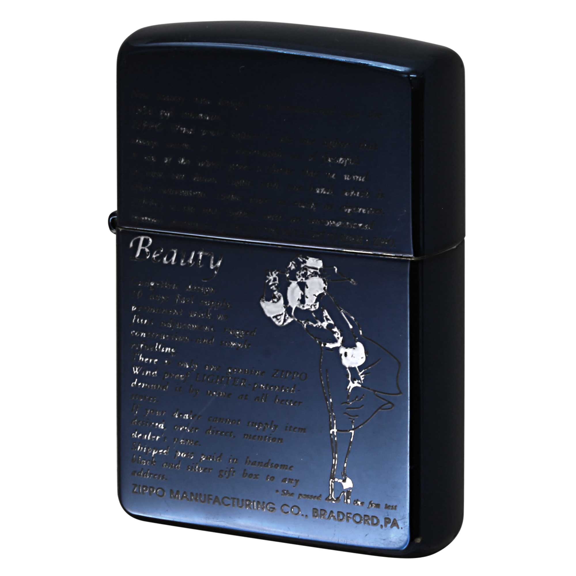 絶版/ヴィンテージ Zippo ジッポー 中古 2003年製造 Windproof Beauty ウィンディ Windy  [C]使用感あり傷汚れあり
