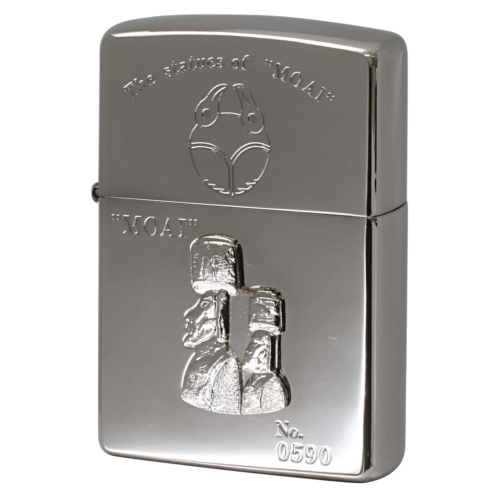 絶版/ヴィンテージ Zippo ジッポー 中古 1996年製造 The statues of MOAI モアイ像 No.0590 ペンライト付き  [N]未使用・新品
