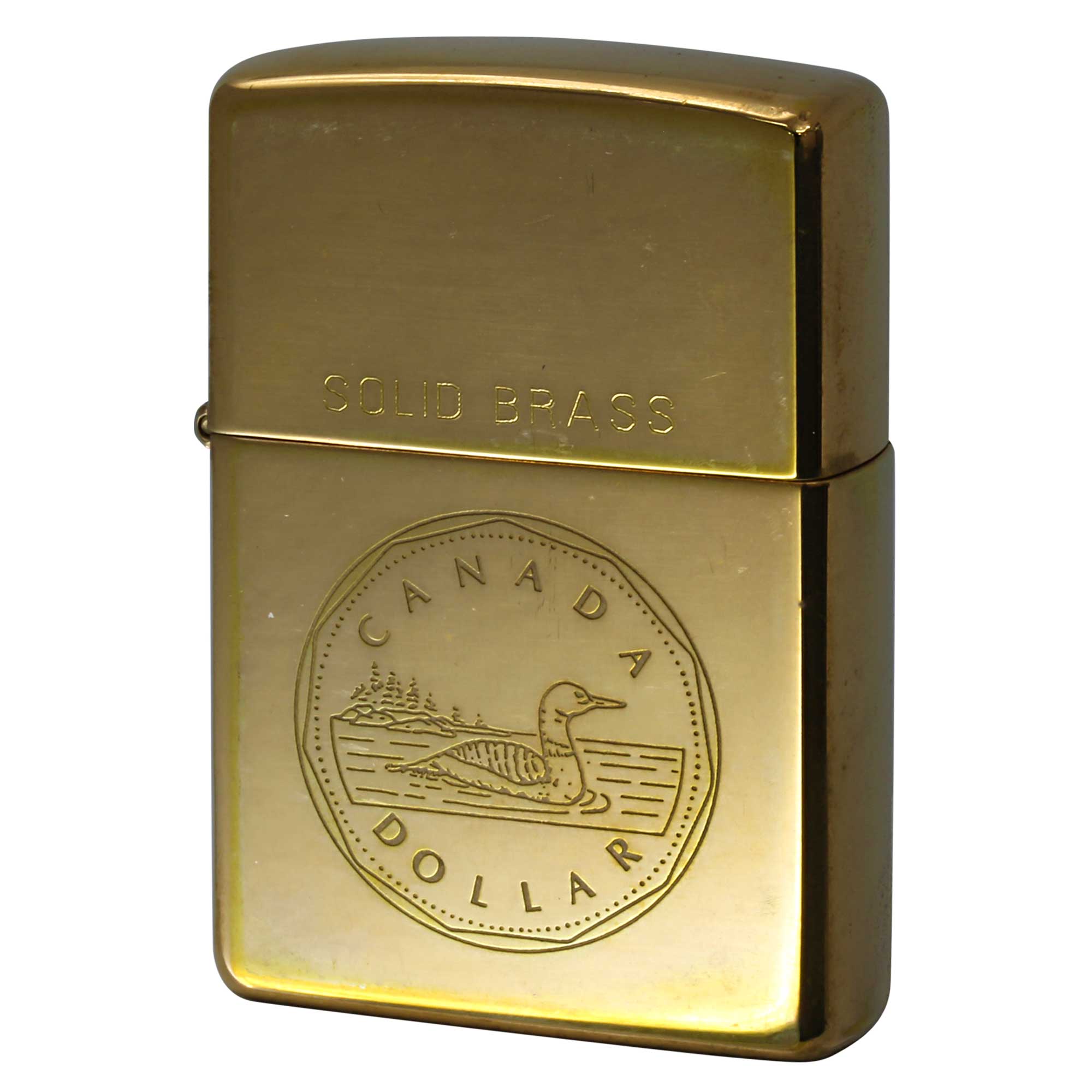 絶版/ヴィンテージ Zippo ジッポー 中古 1997年製造 カナダドルデザイン ソリッドブラス  [B]使用感ありやや傷汚れあり