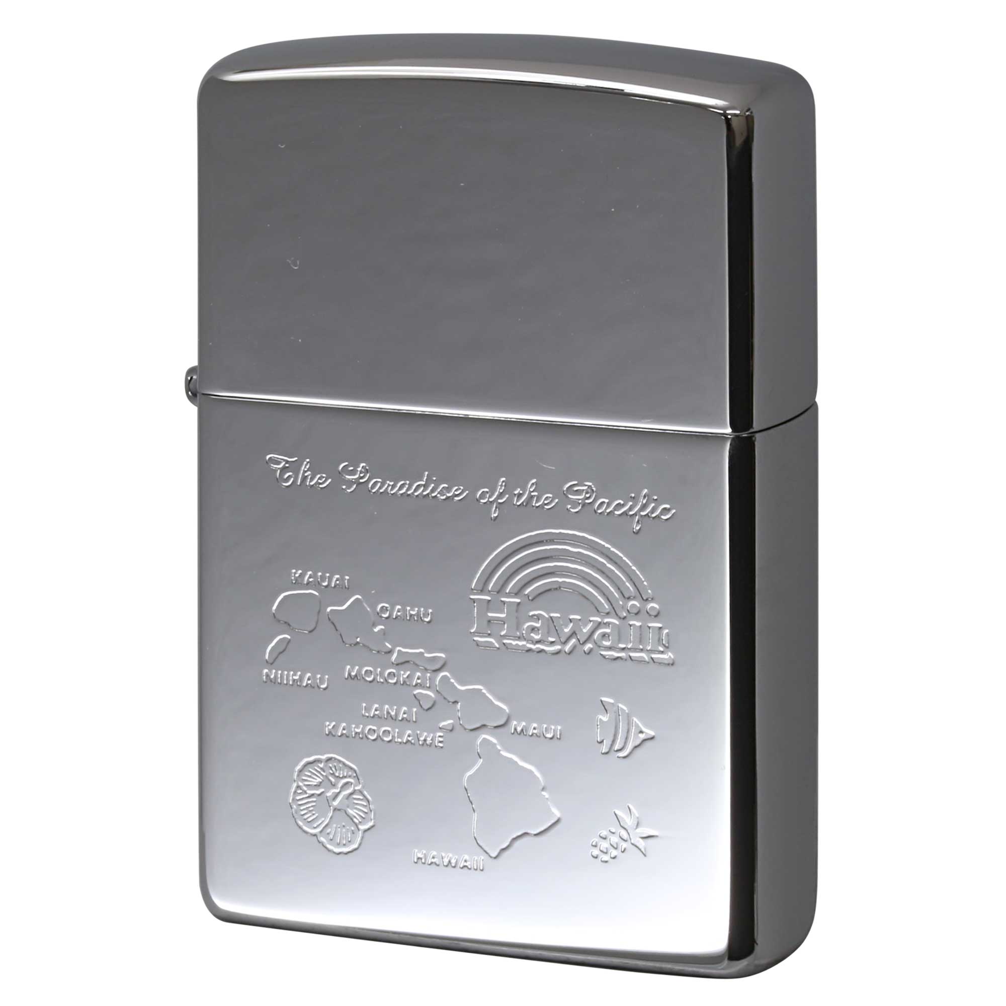 絶版/ヴィンテージ Zippo ジッポー 中古 1996年製造 Hawaii ハワイ ハイポリッシュクローム エッチング  [S]ほぼ新品同様