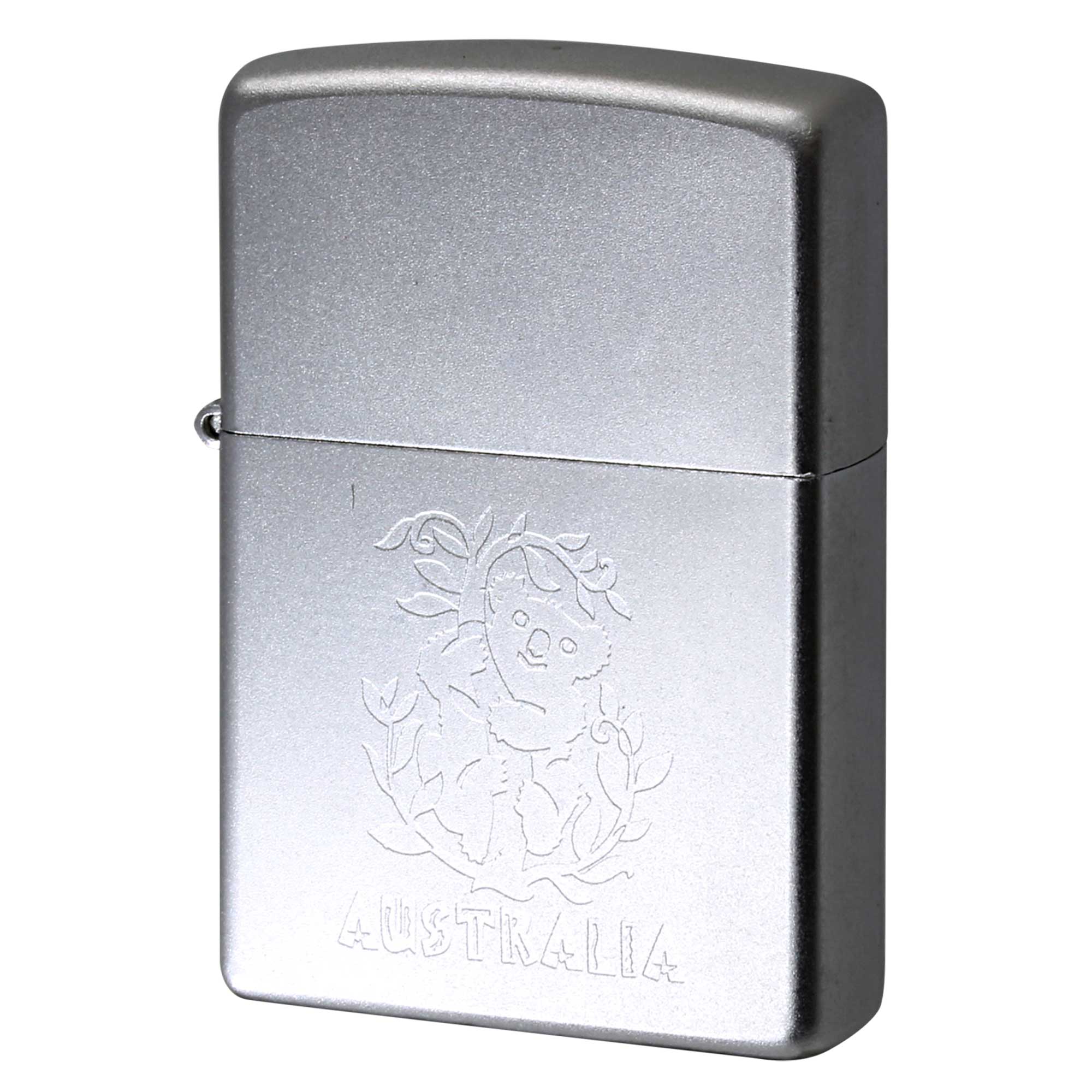 絶版/ヴィンテージ Zippo ジッポー 中古 2002年製造 AUSTRALIA オーストラリア コアラデザイン サテンクローム  [S]ほぼ新品同様