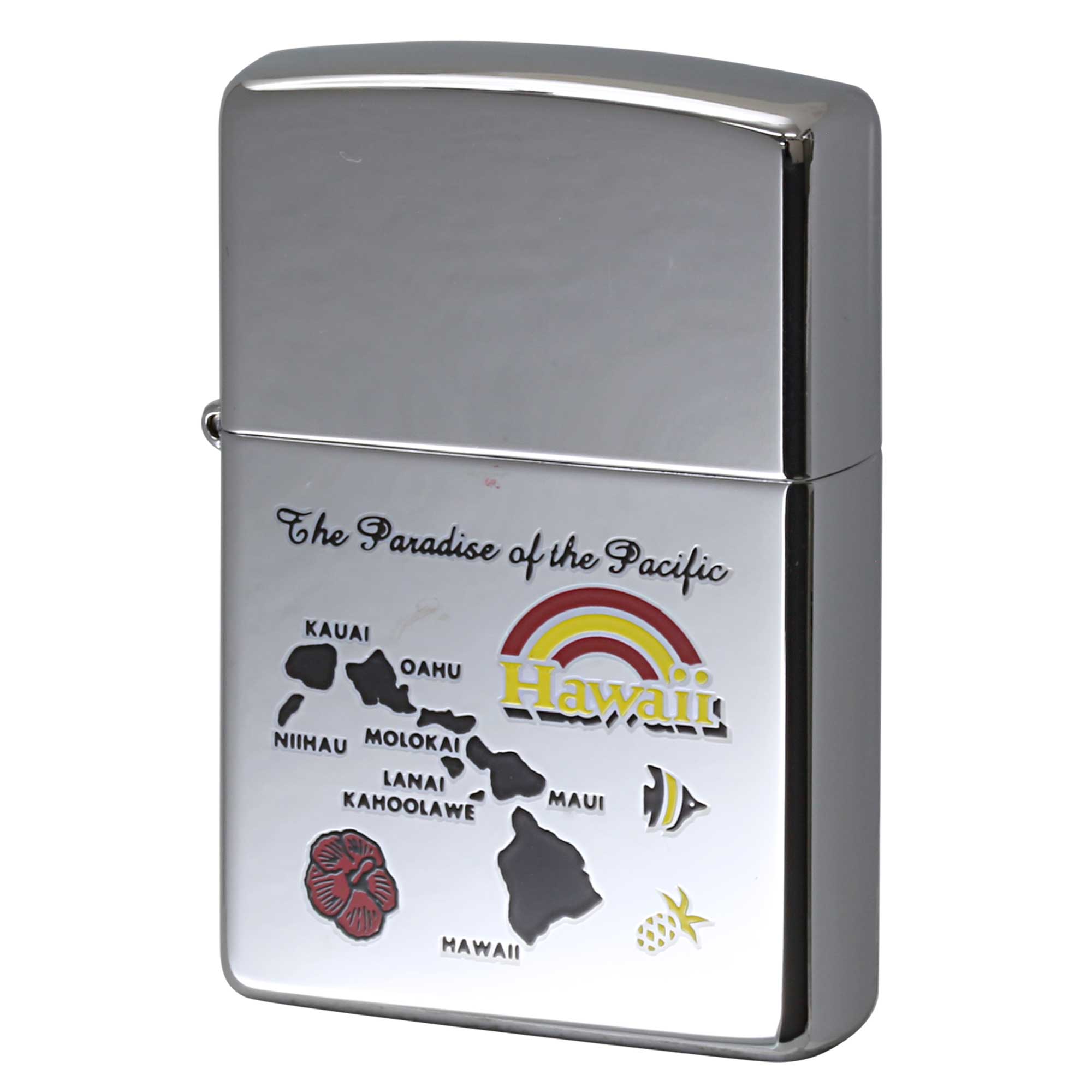 絶版/ヴィンテージ Zippo ジッポー 中古 2002年製造 HAWAII ハワイ ハイポリッシュクローム  [A]使用感少なく状態が良い