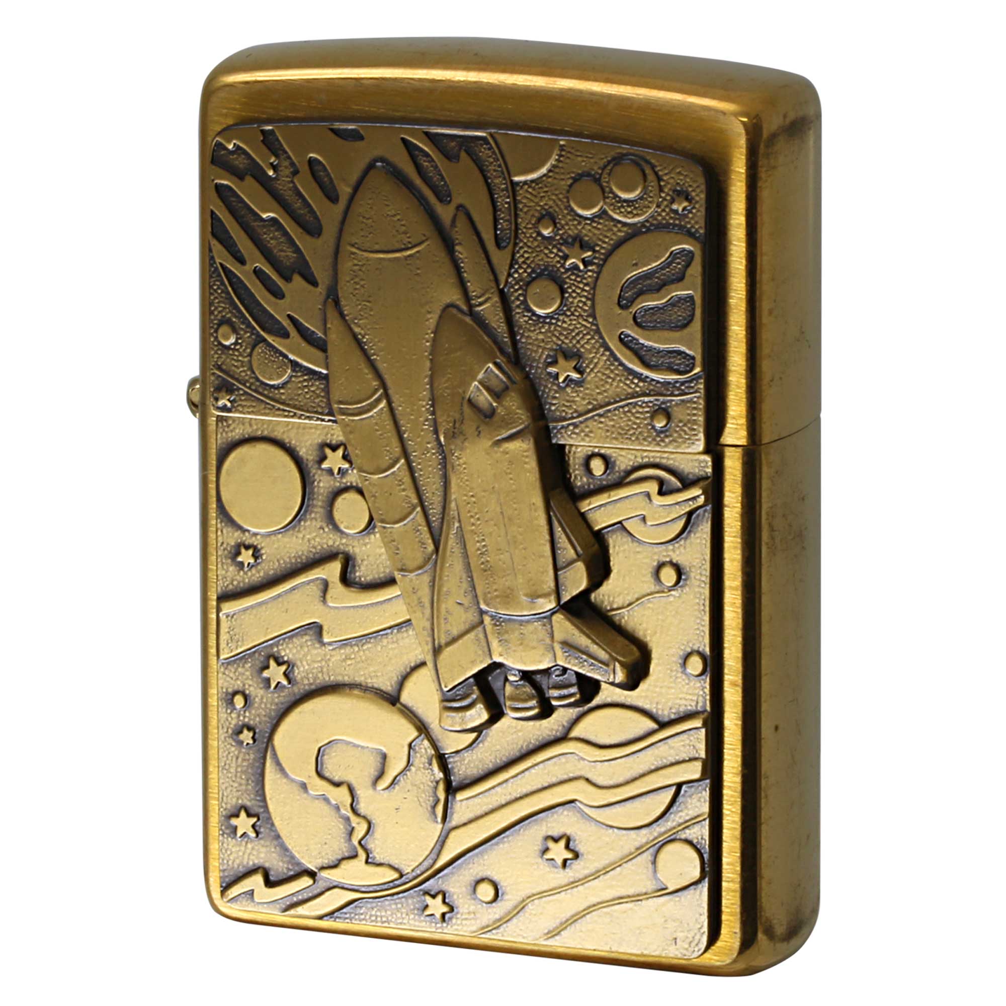 絶版/ヴィンテージ Zippo ジッポー 中古 2000年製造 204Ｂ KENEDY SPACE CENTER スペースシャトル トリックZIPPO  [A]使用感少なく状態が良い