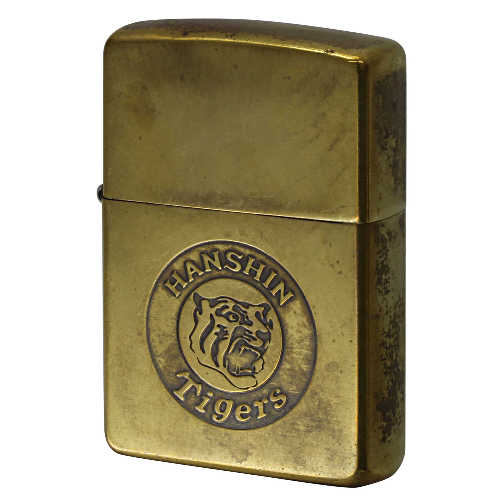 絶版/ヴィンテージ Zippo ジッポー 中古 2003年製造 阪神タイガース HANSHIN Tigers ロゴ ブラス  [C]使用感あり傷汚れあり
