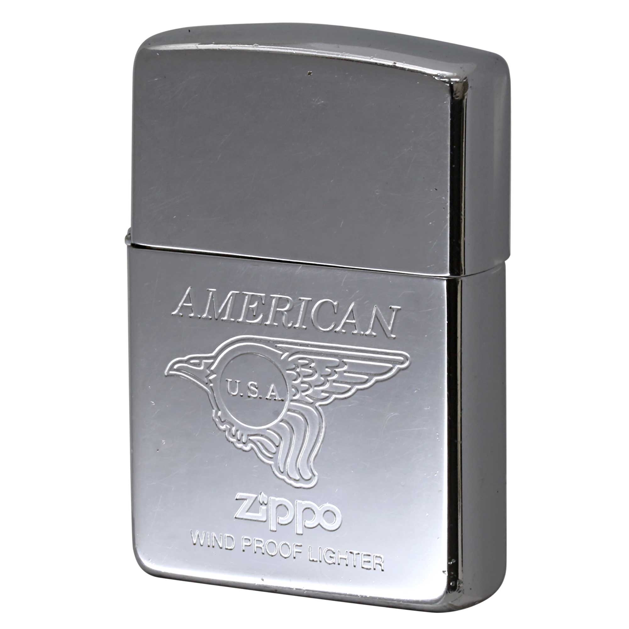 絶版/ヴィンテージ Zippo ジッポー 中古 1995年製造 AMERICAN U.S.A ZIPPO ロゴ イーグル 鷲   [C]使用感あり傷汚れあり