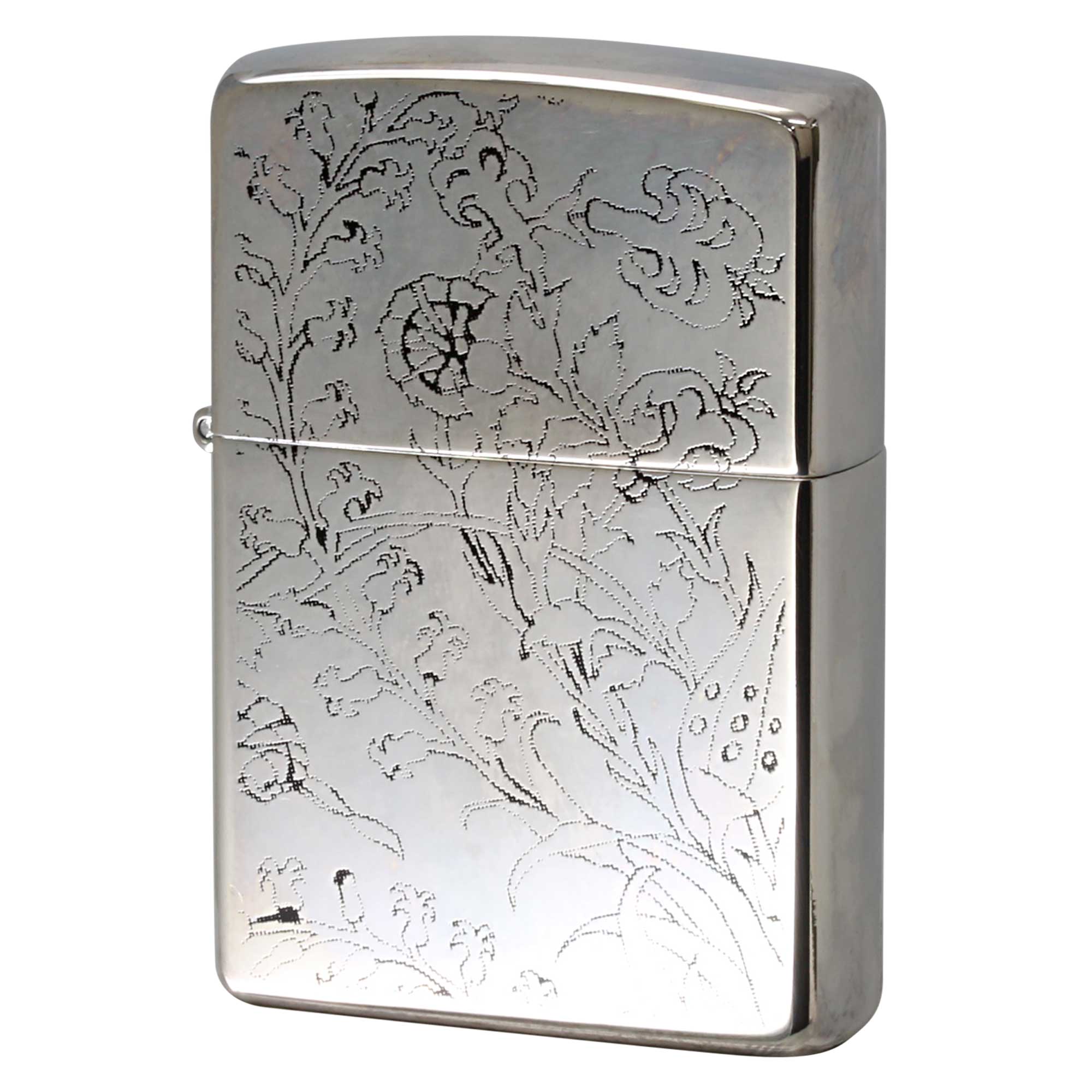 絶版/ヴィンテージ Zippo ジッポー 中古 2003年製造 ZIPPO Paul Smith ポール・スミス 試作品 花柄 銀メッキ  [S]ほぼ新品同様
