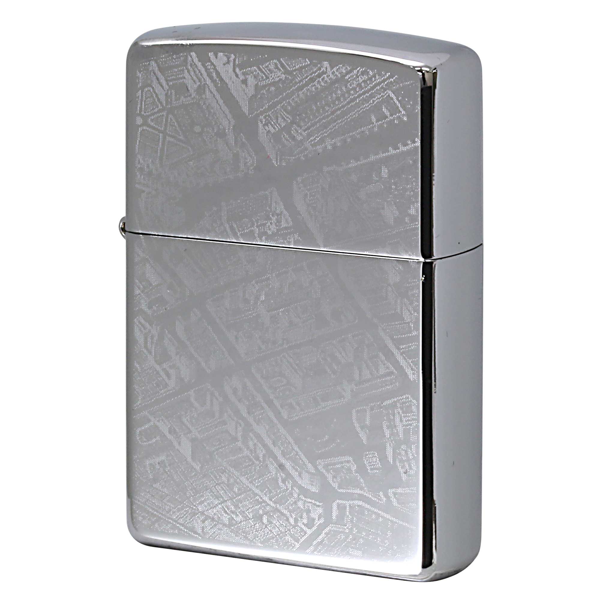 絶版/ヴィンテージ Zippo ジッポー 中古 2005年製造 ZIPPO LANVIN en Bleu ランバン オン ブルー 地図  [S]ほぼ新品同様