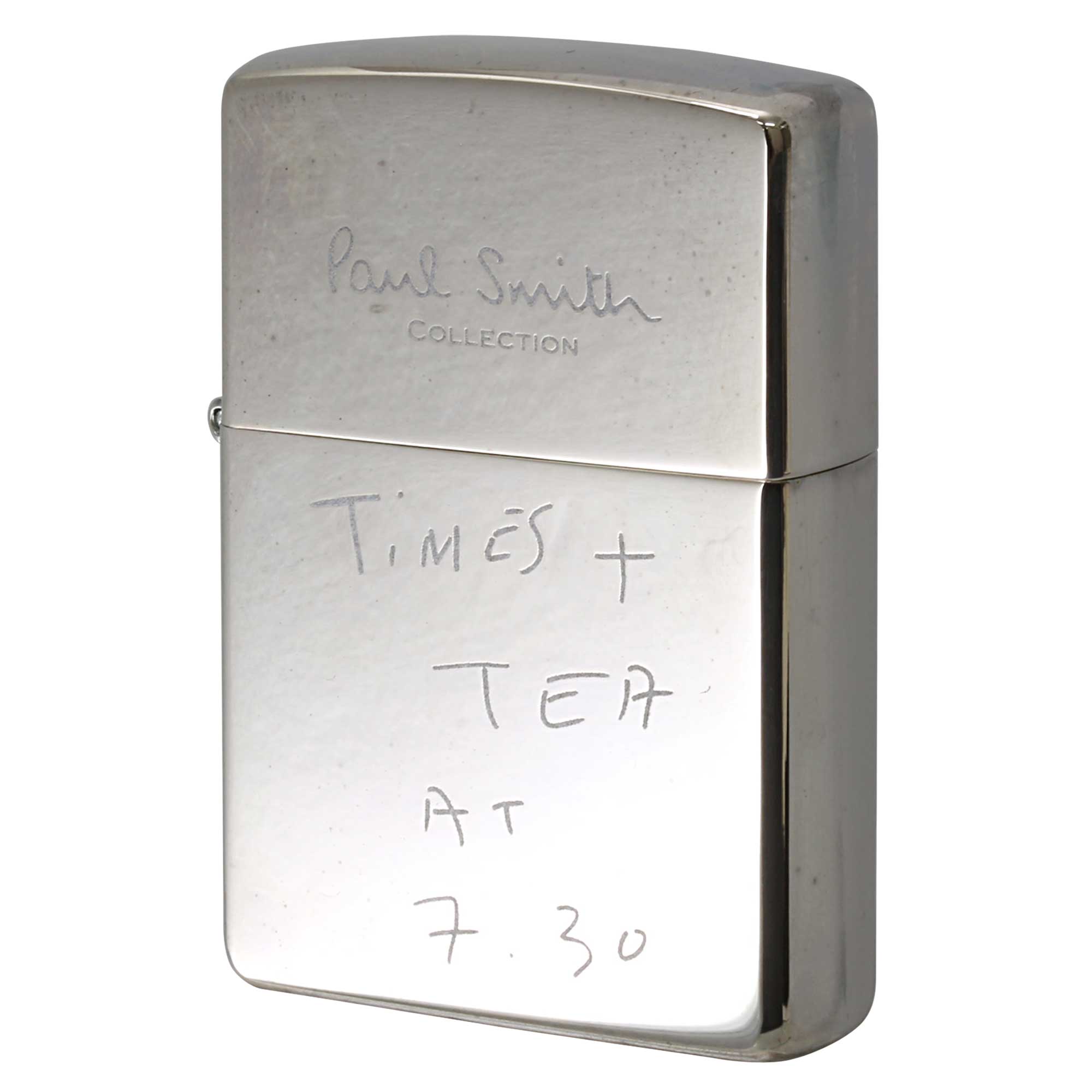 絶版/ヴィンテージ Zippo ジッポー 中古 2001年製造 ZIPPO Paul Smith Collection ポール・スミス Times + Tea at 7:30  [S]ほぼ新品同様