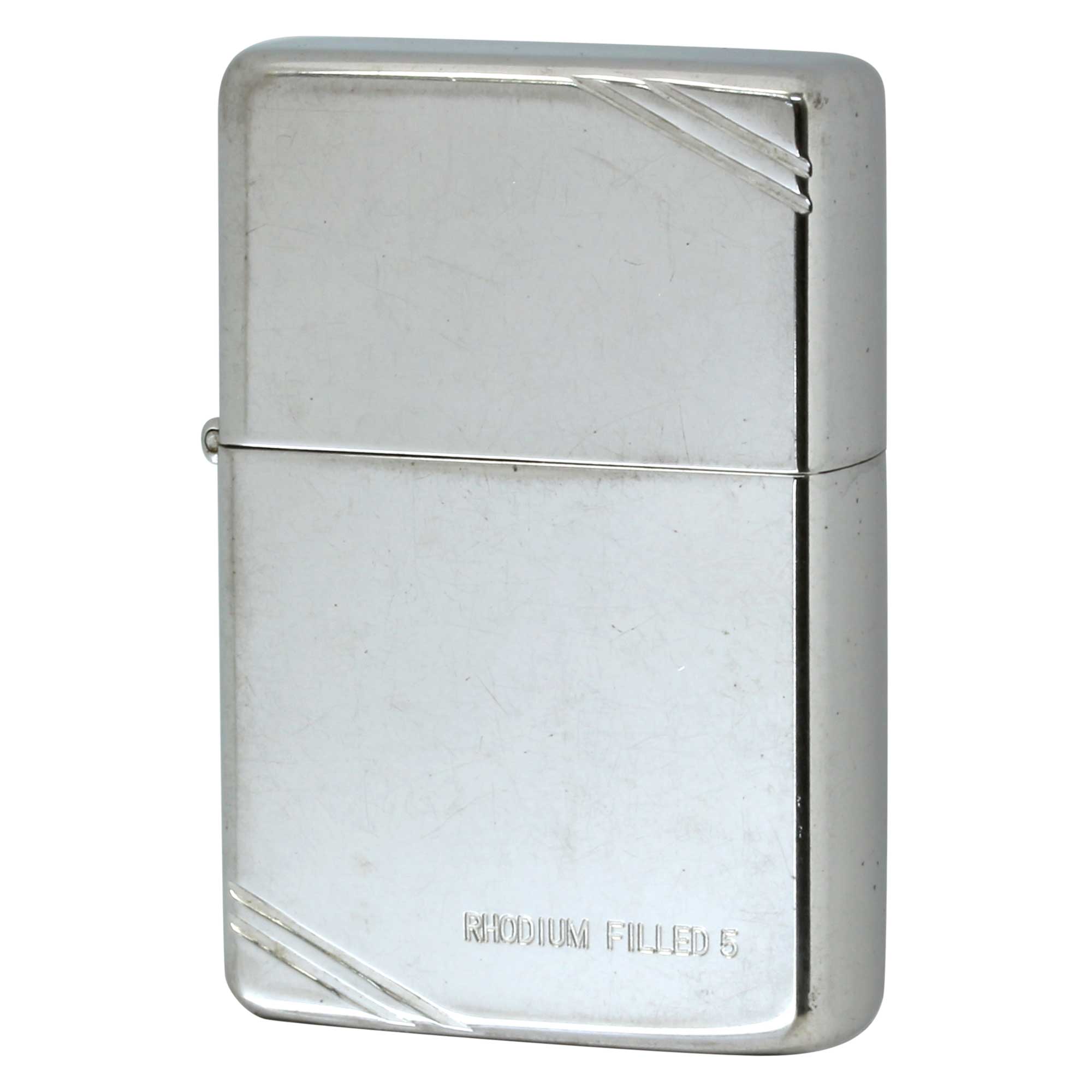 絶版/ヴィンテージ Zippo ジッポー 中古 1989年製造 フラットトップ No.260 RHODIUM FILLED 5  [C]使用感あり傷汚れあり