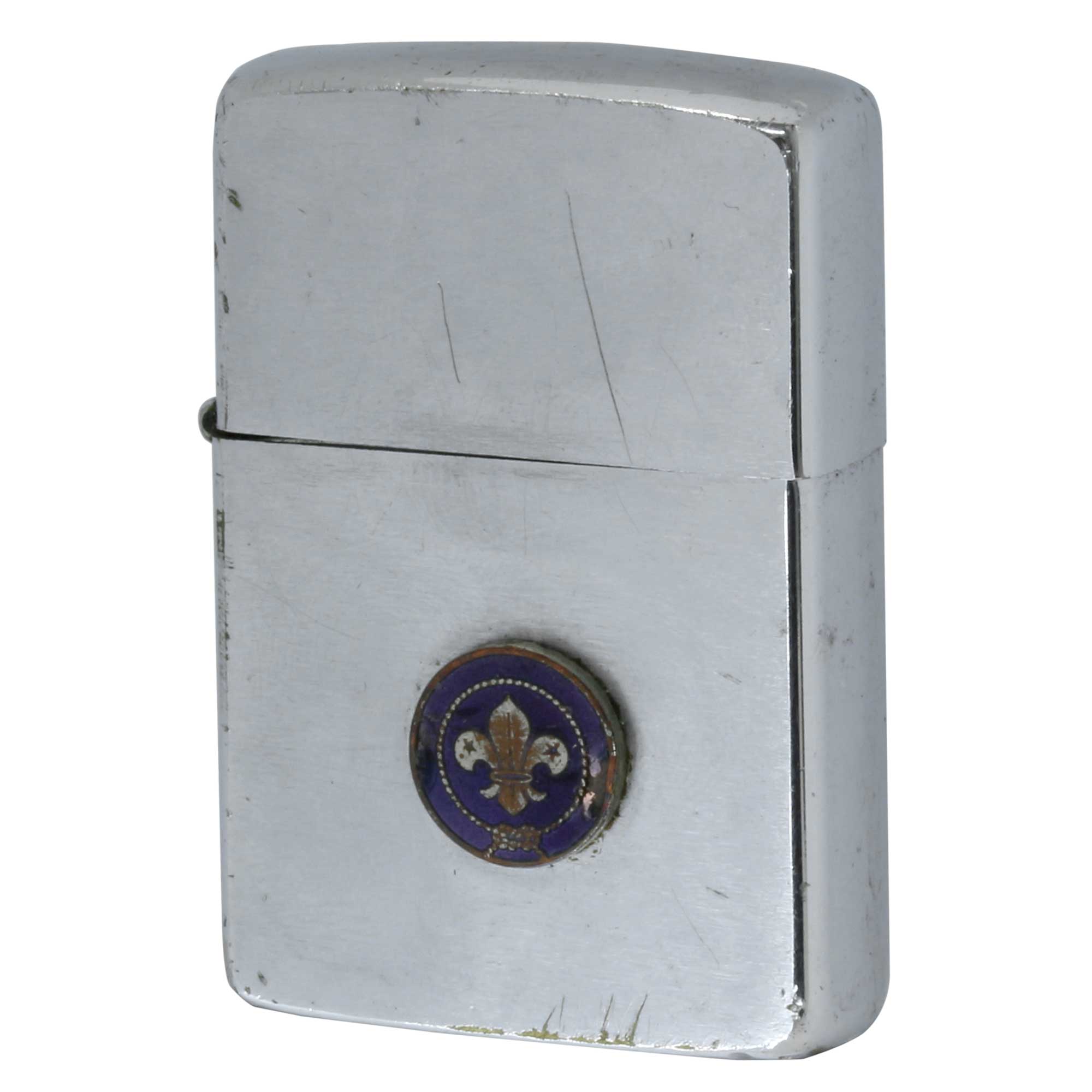 絶版/ヴィンテージ Zippo ジッポー 中古 1987年製造 ユリの紋章 メタル  [C]使用感あり傷汚れあり
