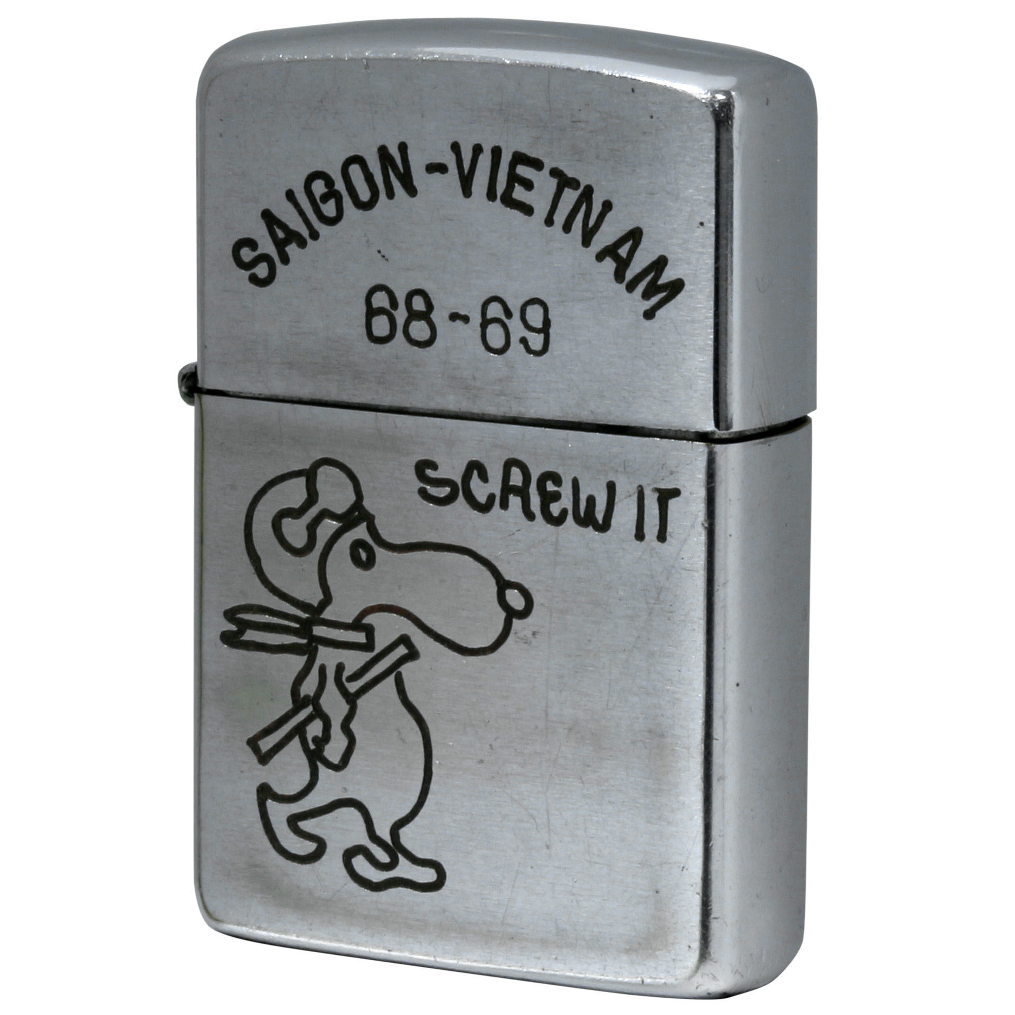 絶版/ヴィンテージ Zippo ジッポー 中古 1968年製造 SAIGON VIETNAMU ベトナムZIPPO スヌーピー  [C]使用感あり傷汚れあり
