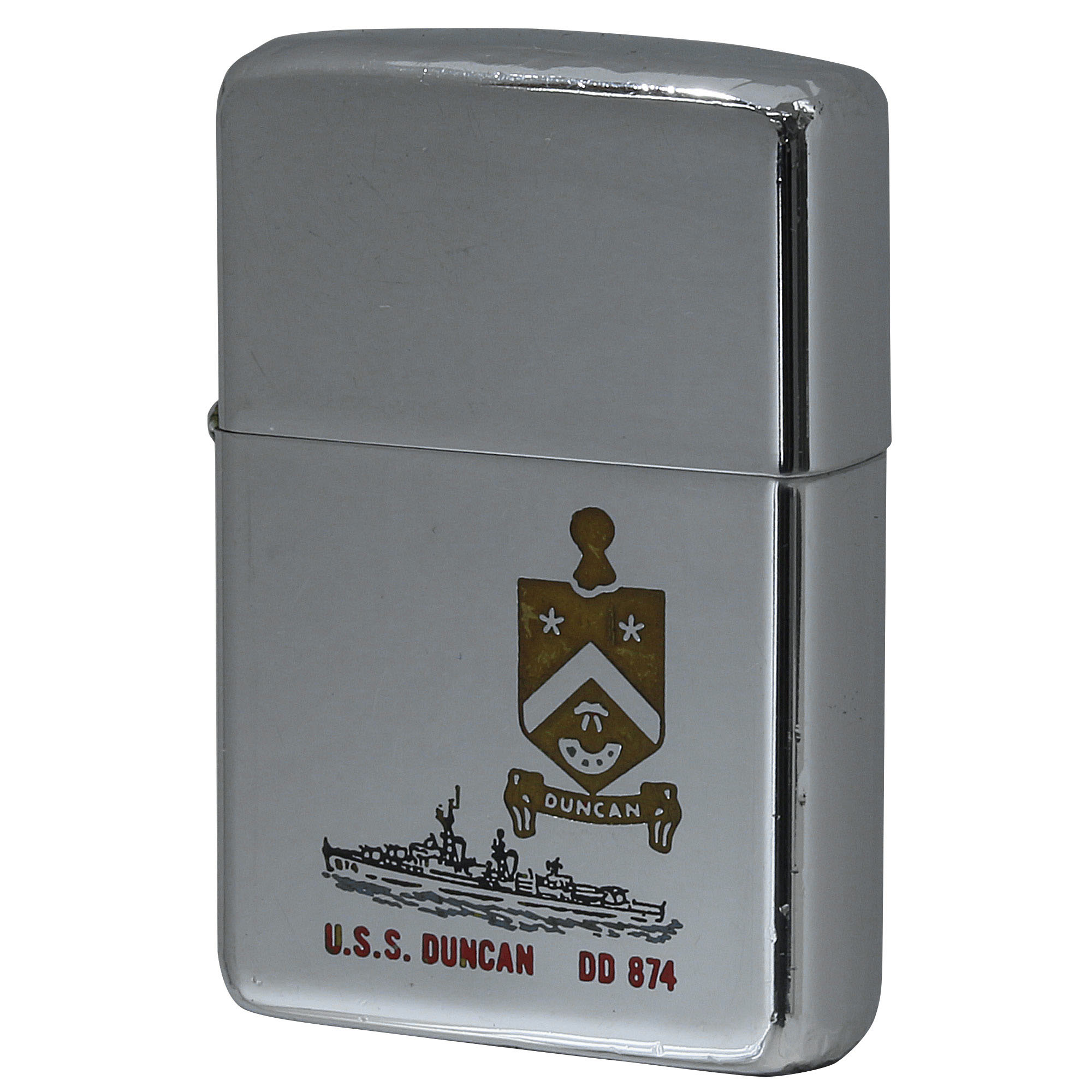 絶版/ヴィンテージ Zippo ジッポー 中古 1968年製造 USS Duncan DD-874 アメリカ海軍 駆逐艦  [C]使用感あり傷汚れあり