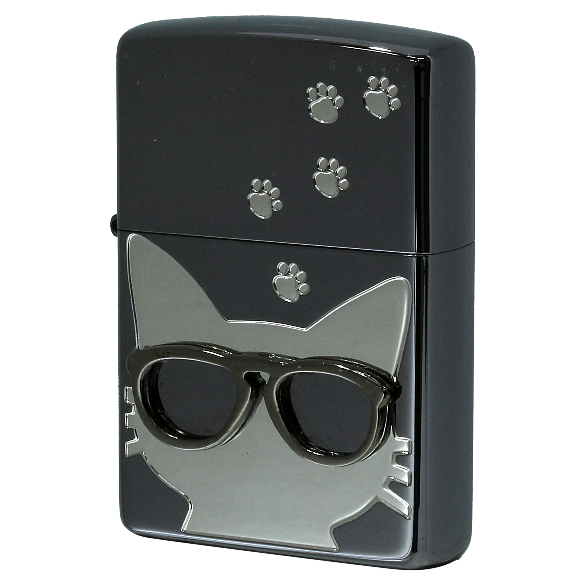 絶版/ヴィンテージ Zippo ジッポー 中古 2023年製造 Love Cat 猫が大好き サングラス シルバー BdCAT-SV  [S]ほぼ新品同様