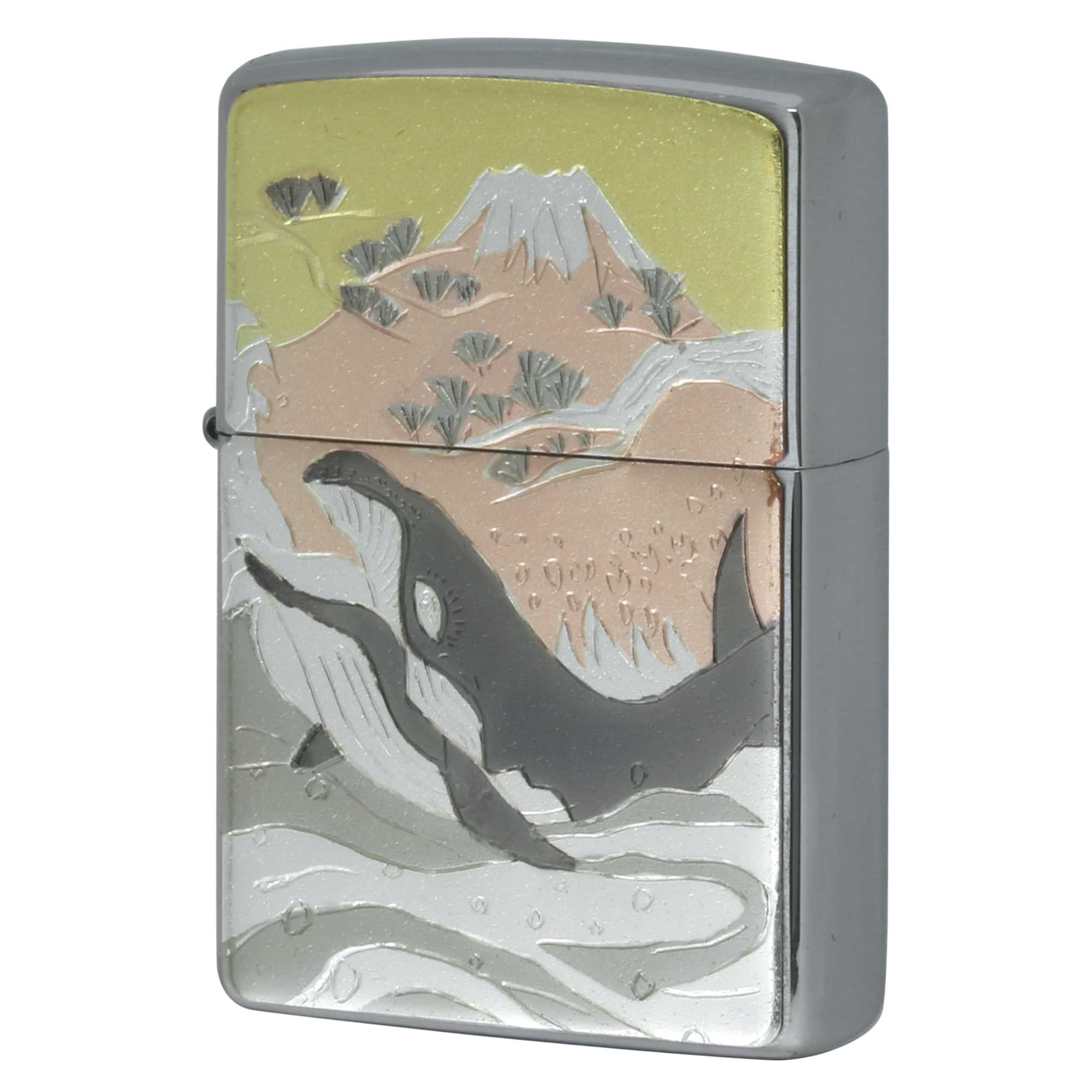 絶版/ヴィンテージ Zippo ジッポー 中古 2023年製造 電鋳板 鯨 クジラ  [A]使用感少なく状態が良い