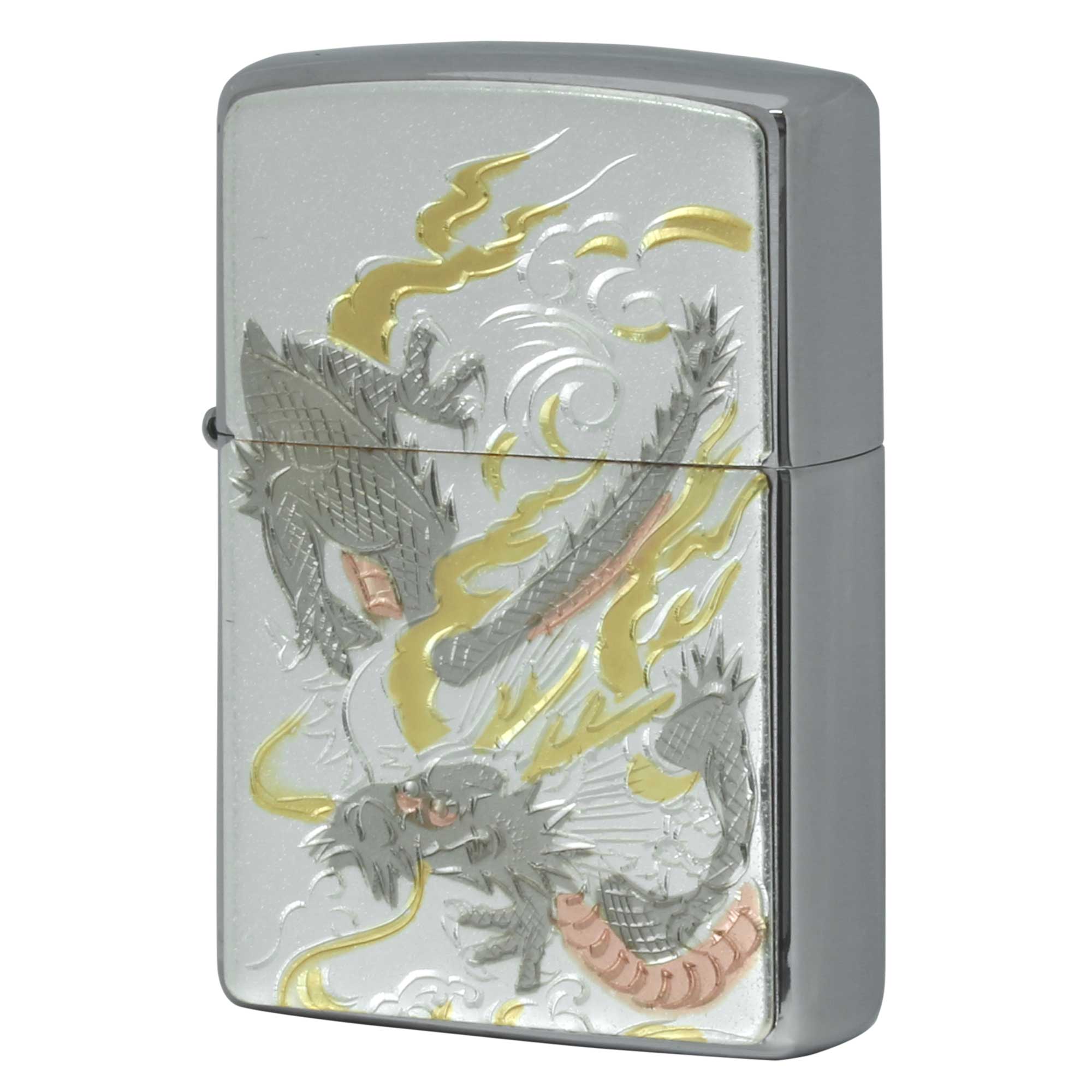絶版/ヴィンテージ Zippo ジッポー 中古 2022年製造 電鋳板 龍 ドラゴン  [A]使用感少なく状態が良い