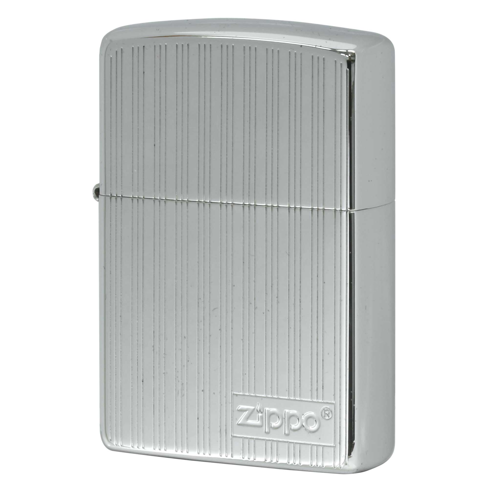 絶版/ヴィンテージ Zippo ジッポー 中古 2015年製造 PLE-01 ストライプ Zippoロゴ  [B]使用感ありやや傷汚れあり