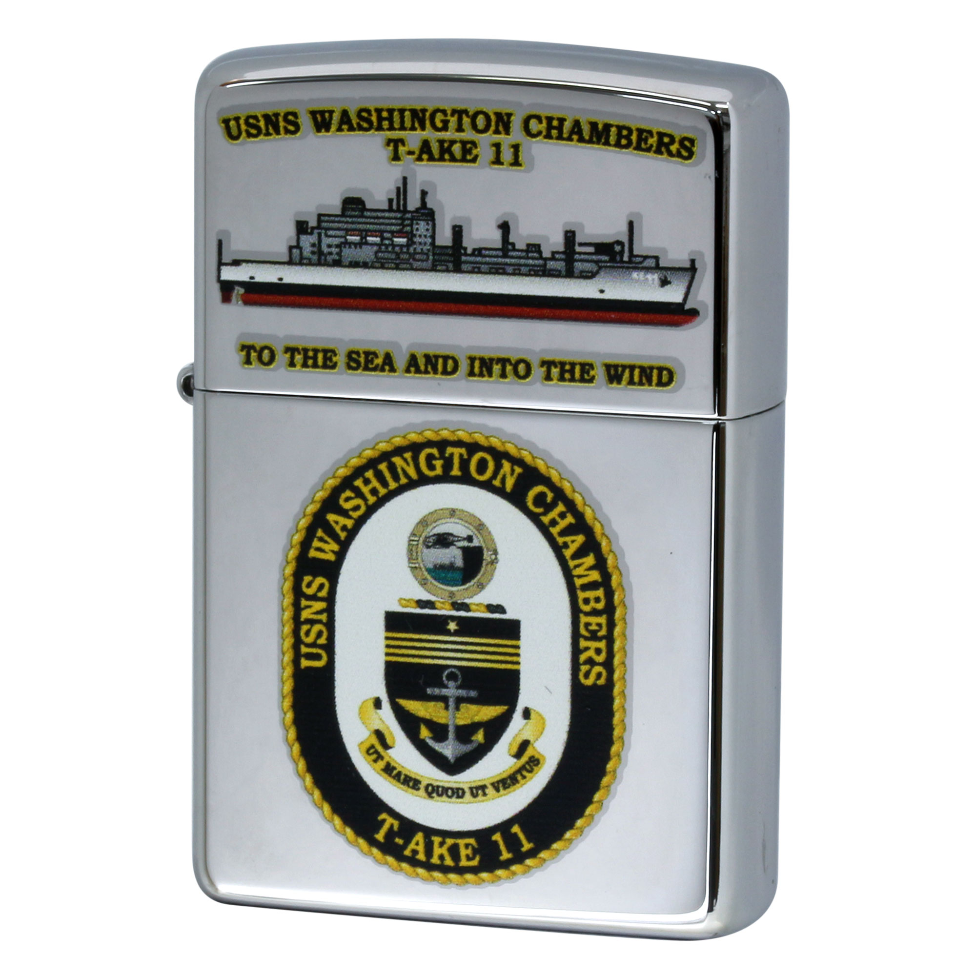 絶版/ヴィンテージ Zippo ジッポー 中古 2011年製造 USNS Washington Chambers T-AKE 11 アメリカ海軍  乾貨物船  [S]ほぼ新品同様
