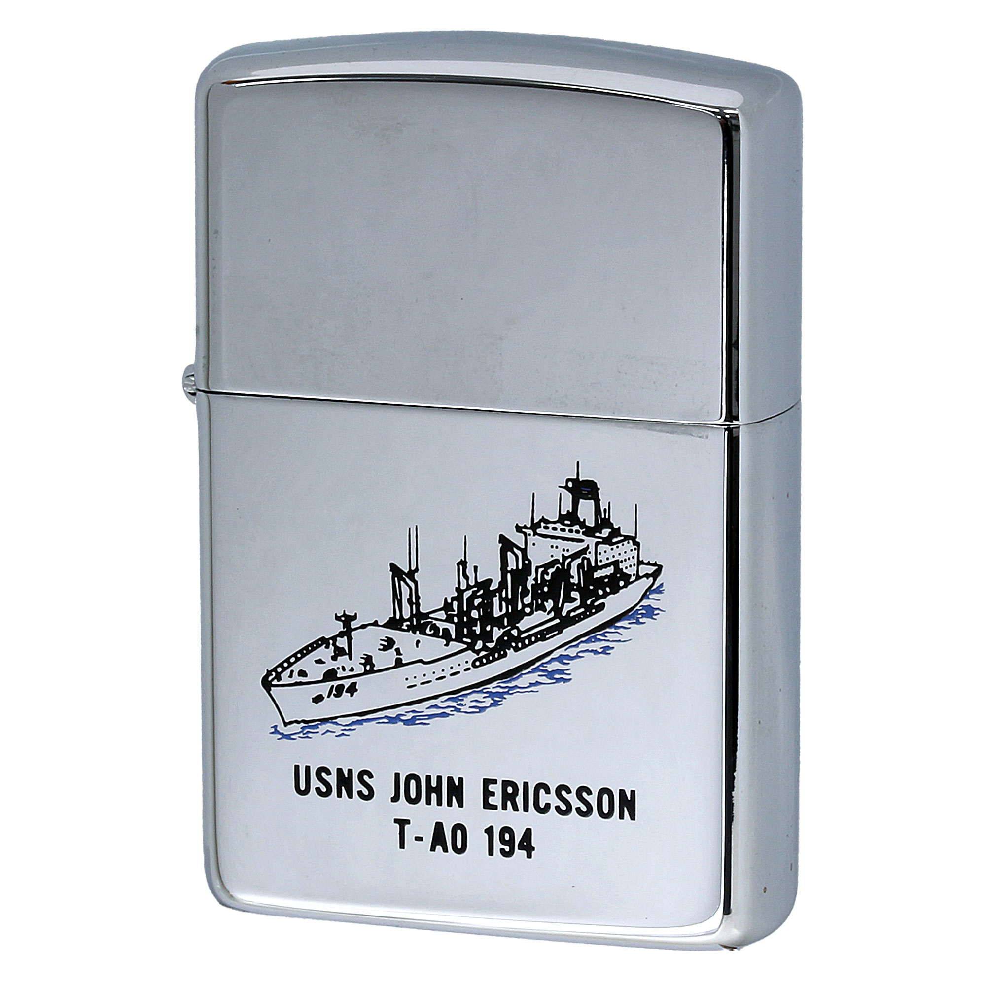 絶版/ヴィンテージ Zippo ジッポー 中古 1992年製造 USNS John Ericsson T-AO-194 アメリカ海軍 艦隊補給船  [S]ほぼ新品同様