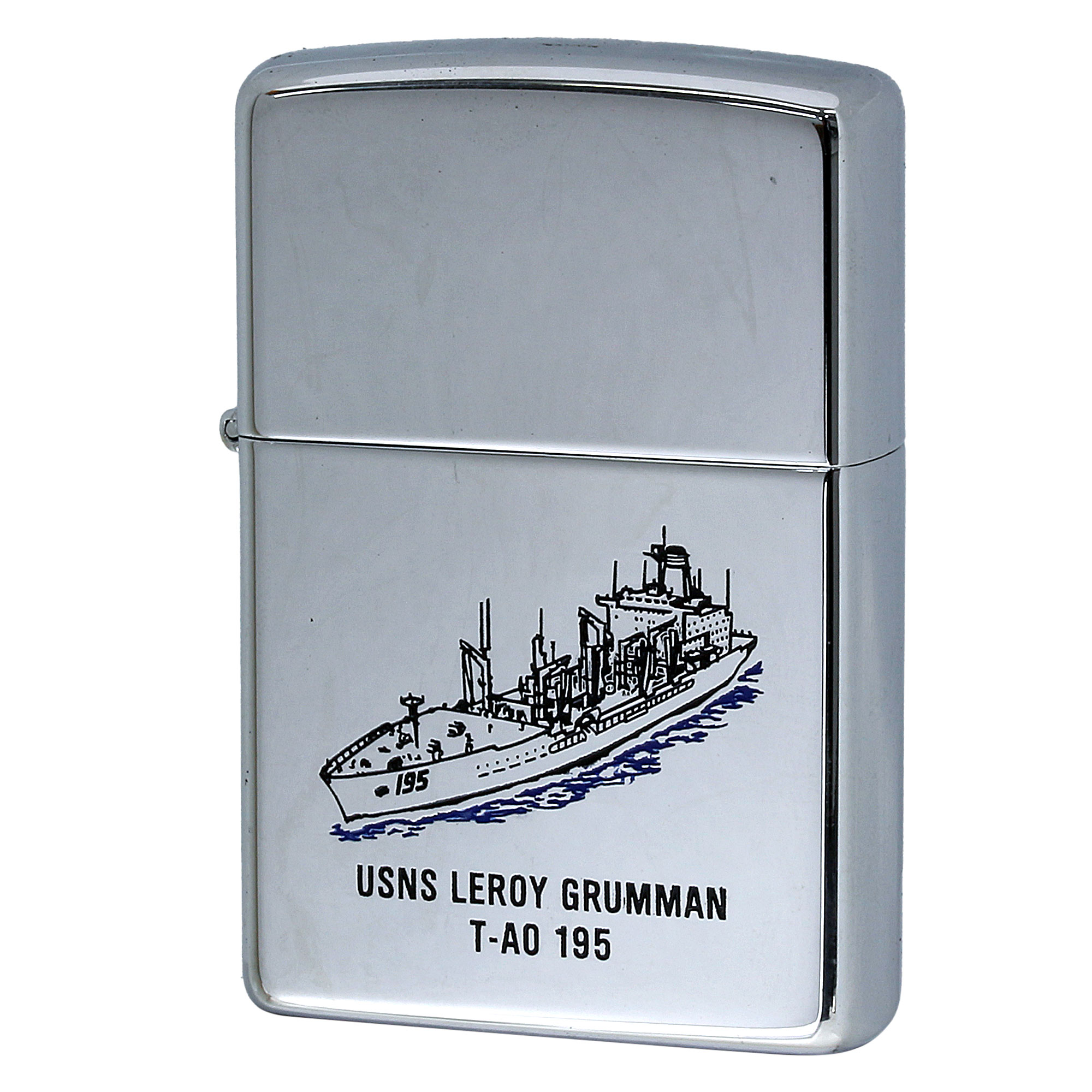 絶版/ヴィンテージ Zippo ジッポー 中古 2007年製造 USNS Leroy Grumman T-AO-195 アメリカ海軍 艦隊補給油母艦  [S]ほぼ新品同様