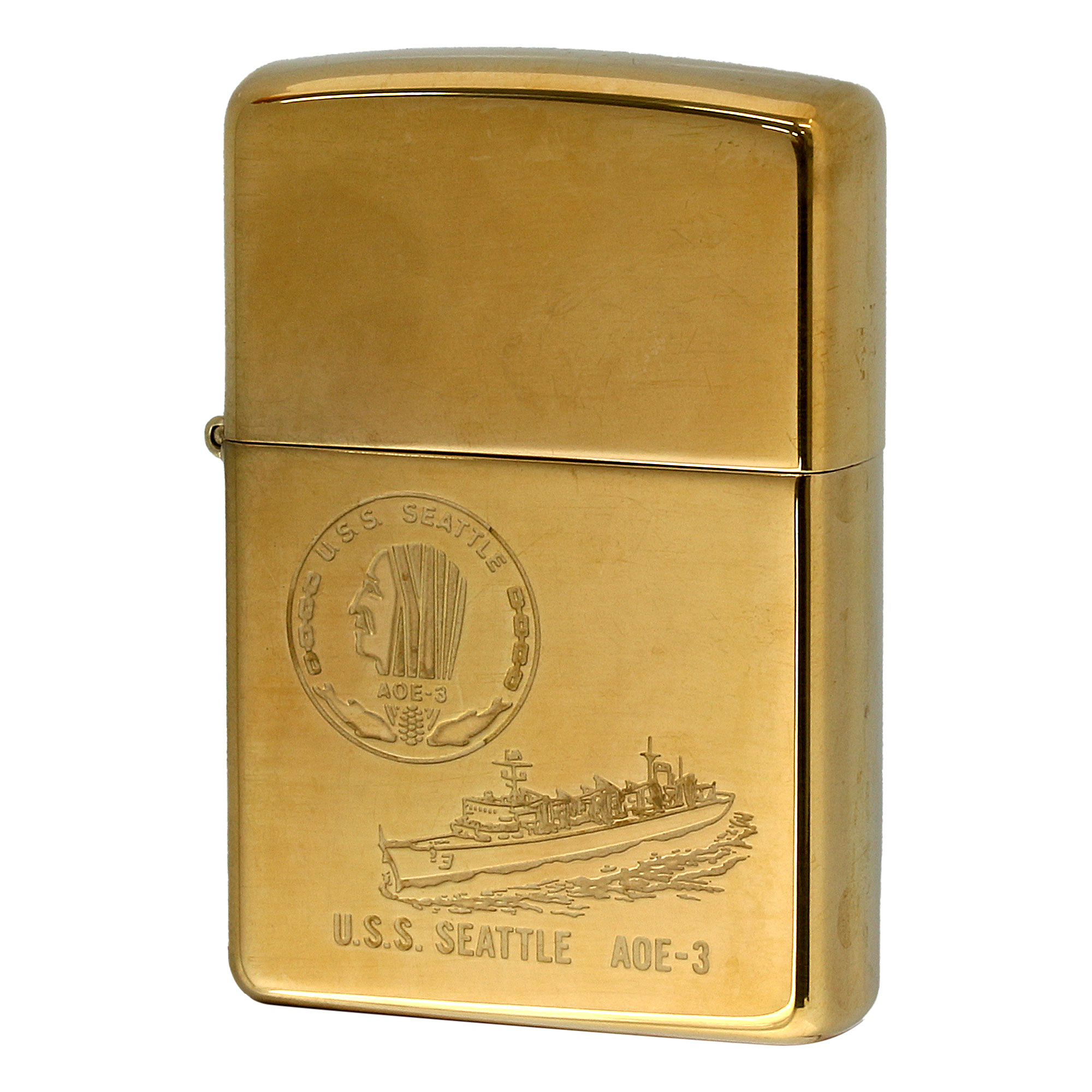 絶版/ヴィンテージ Zippo ジッポー 中古 2004年製造 USS Seattle AOE-3 アメリカ海軍 高速戦闘支援艦  [S]ほぼ新品同様