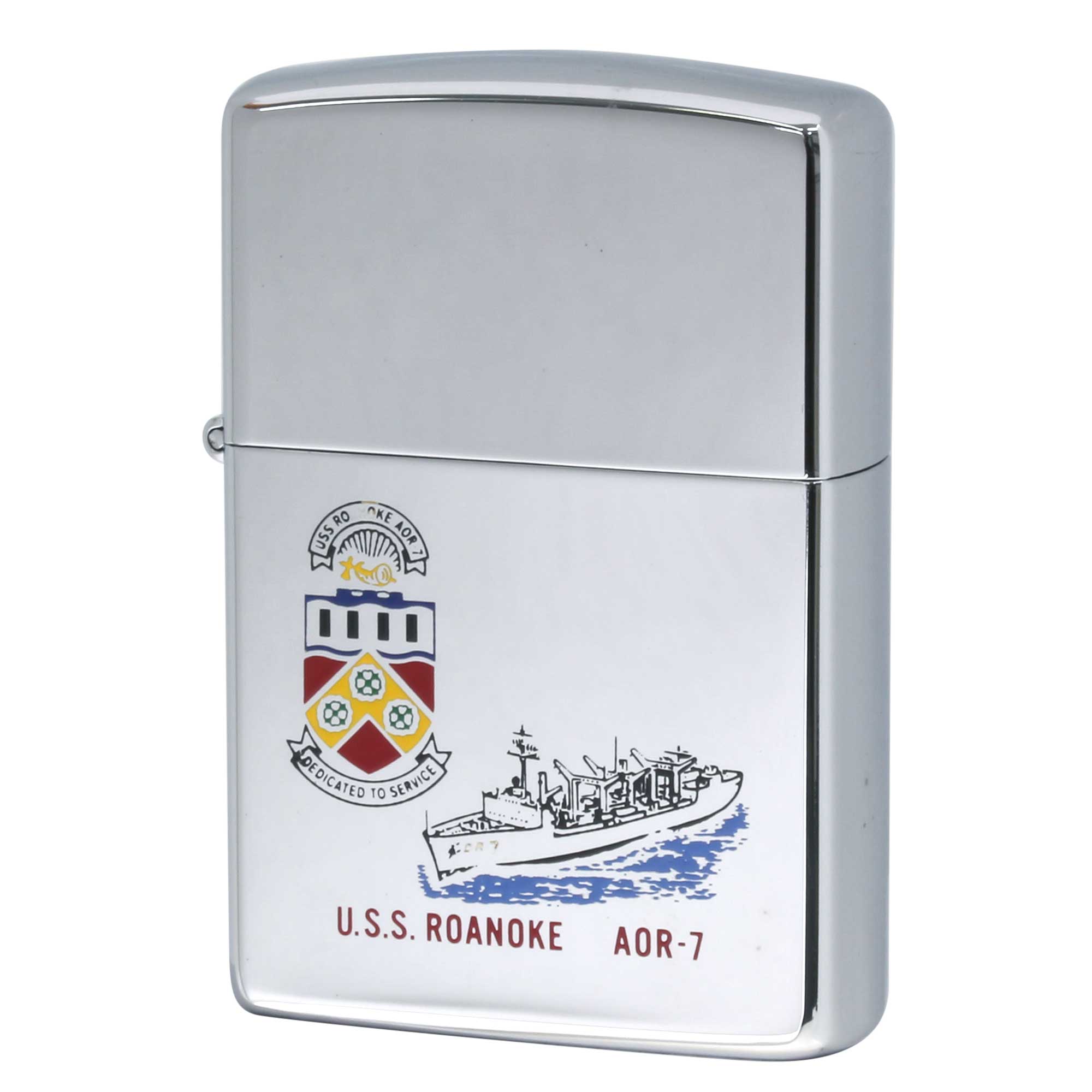 絶版/ヴィンテージ Zippo ジッポー 中古 1991年製造 USS Roanoke AOR-7 アメリカ海軍 ウィチタ級補給油田艦  [S]ほぼ新品同様