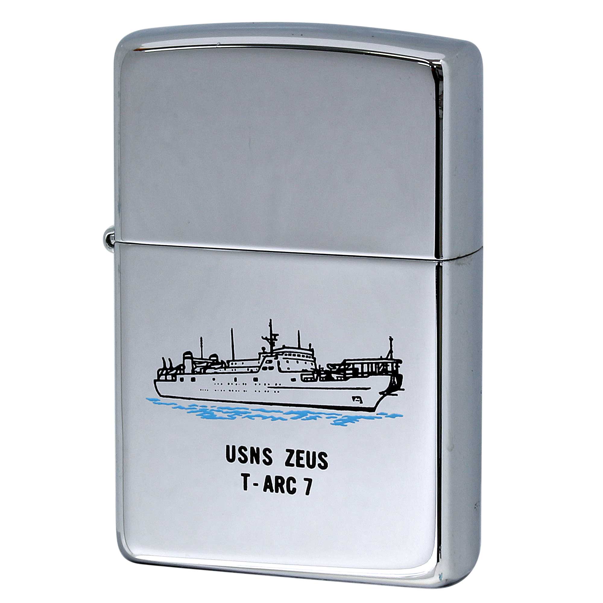 絶版/ヴィンテージ Zippo ジッポー 中古 2002年製造 USNS Zeus T-ARC 7 アメリカ海軍 ケーブル船  [S]ほぼ新品同様