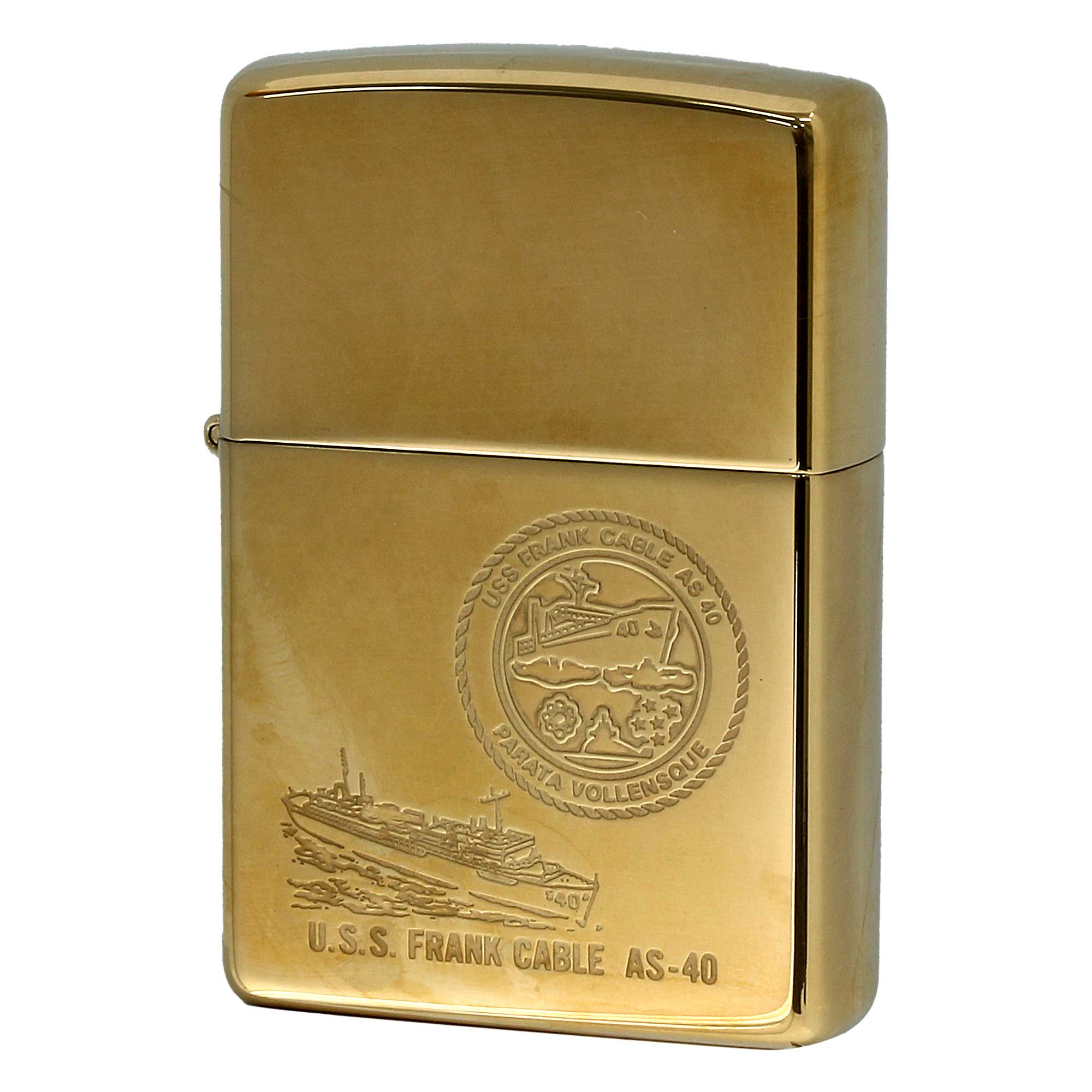 絶版/ヴィンテージ Zippo ジッポー 中古 2001年製造 USS Frank Cable AS-40 アメリカ海軍 潜水艦母艦  [S]ほぼ新品同様