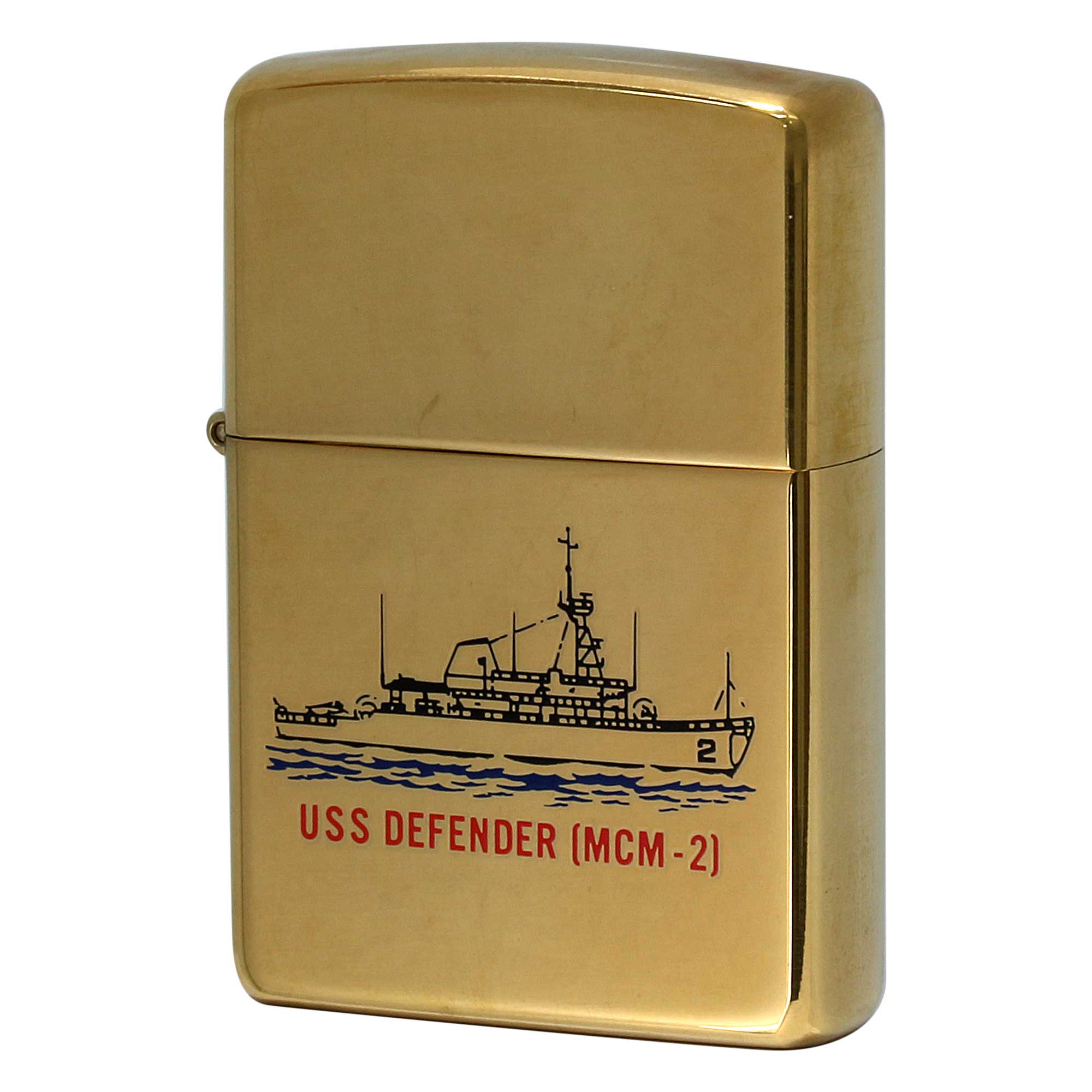 絶版/ヴィンテージ Zippo ジッポー 中古 2002年製造 USS Defender MCM-2 アメリカ海軍 地雷対策艦  [S]ほぼ新品同様