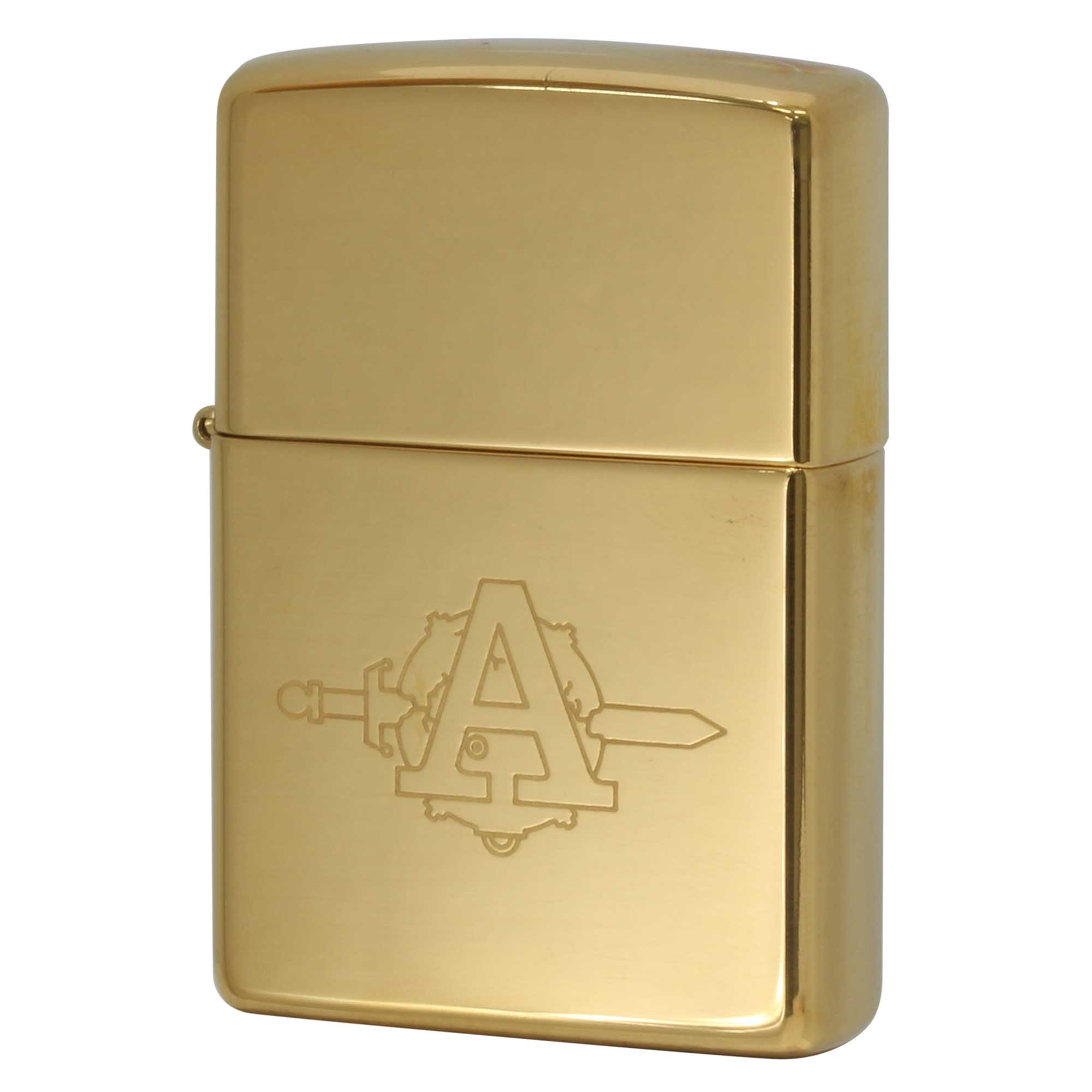 絶版/ヴィンテージ Zippo ジッポー 中古 1999年製造 Aと剣のロゴマーク＆船のシルエット  [S]ほぼ新品同様