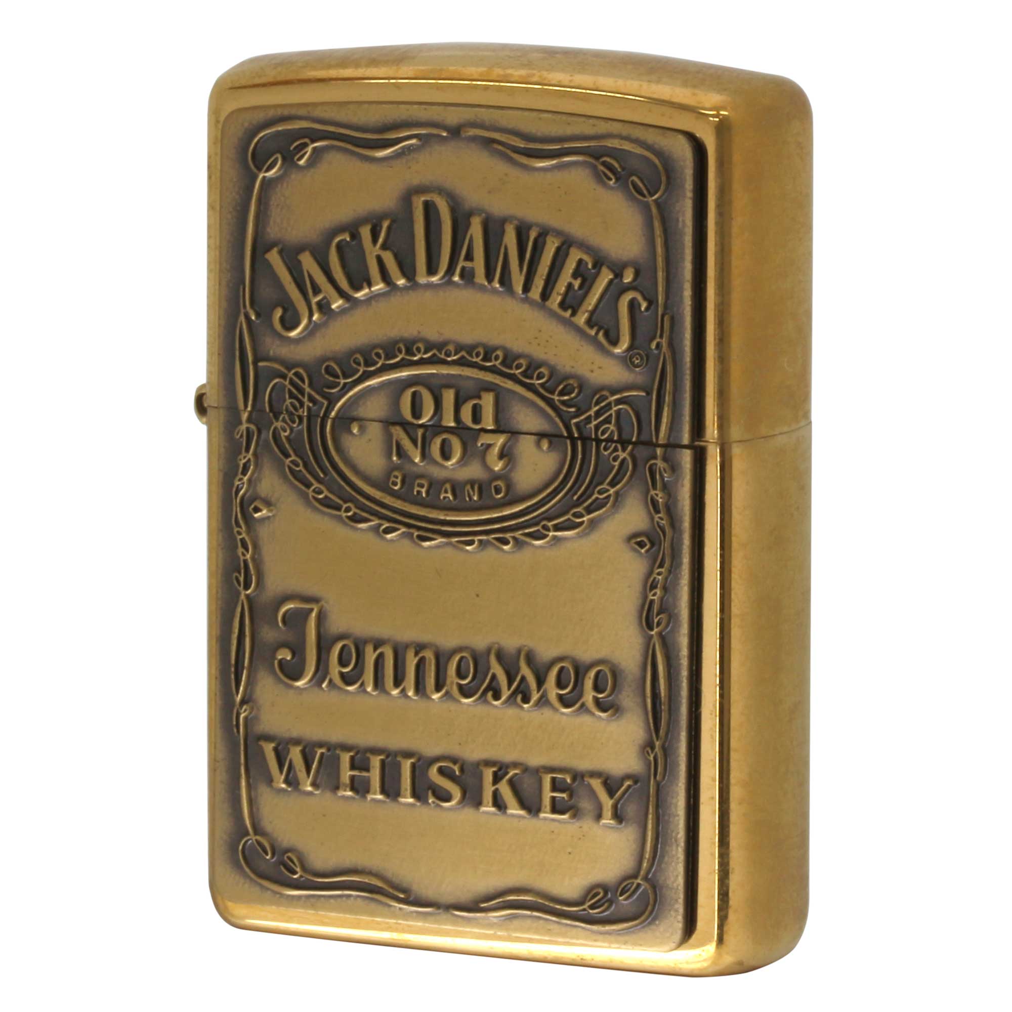 絶版/ヴィンテージ Zippo ジッポー 中古 2002年製造 Jack Daniel's Label Brass 254BJD.428  [S]ほぼ新品同様