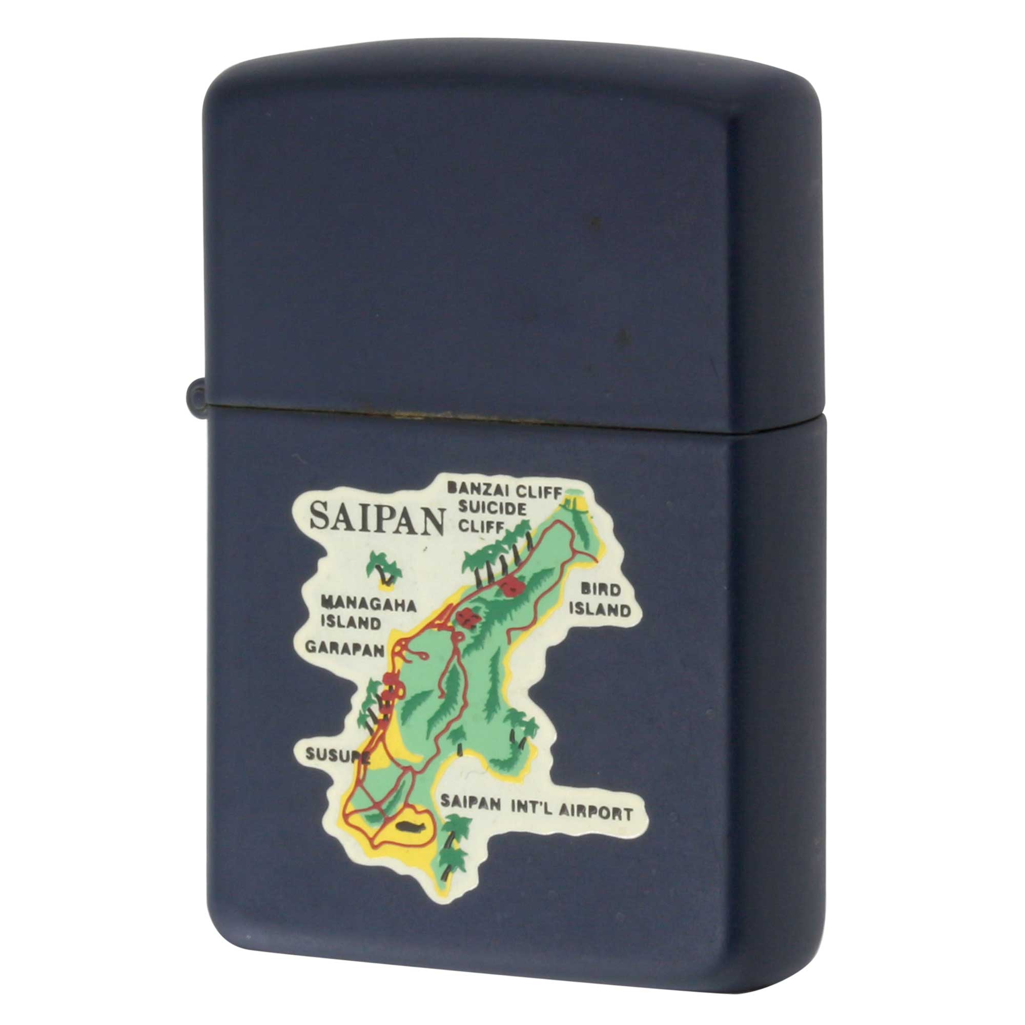 絶版/ヴィンテージ Zippo ジッポー 中古 1988年製造 SAIPAN サイパン マットネイビー  [A]使用感少なく状態が良い