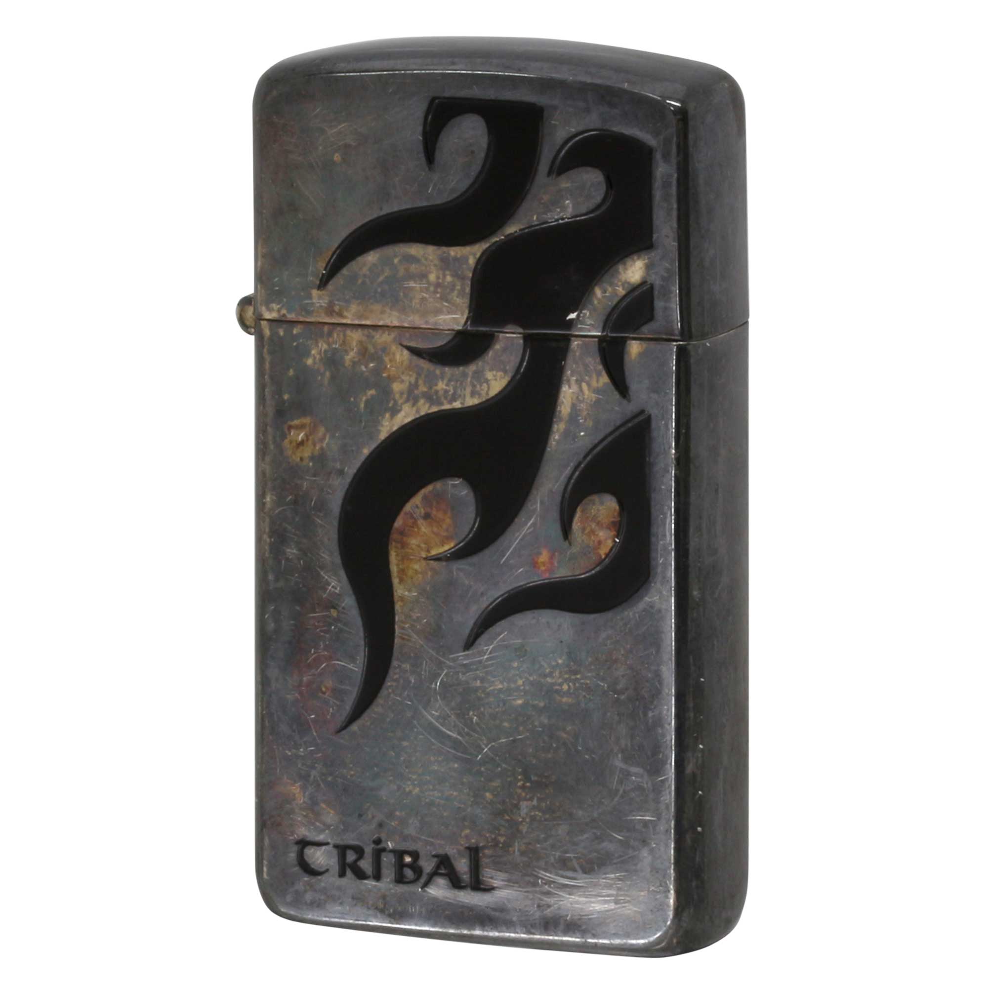 絶版/ヴィンテージ Zippo ジッポー 中古 2004年製造 TRIBAL スリム  [C]使用感あり傷汚れあり