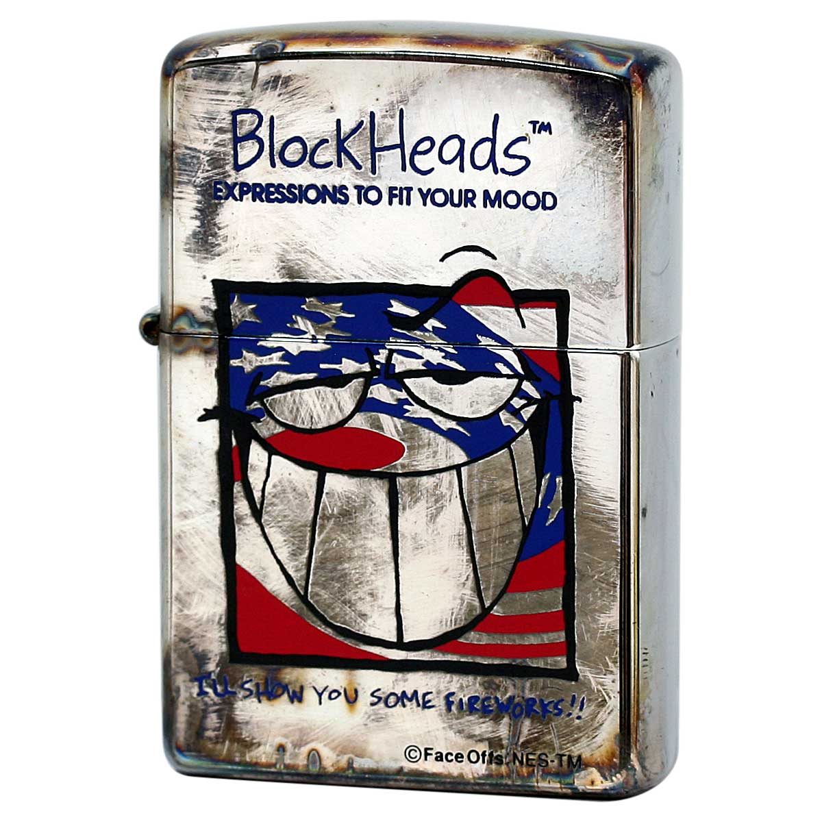 絶版/ヴィンテージ Zippo ジッポー 中古 1997年製造 Block Heads アートNo.JO-015  [S]ほぼ新品同様