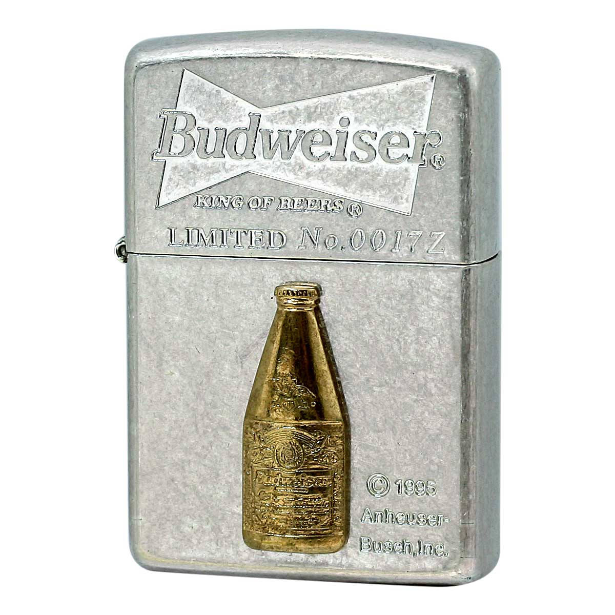 絶版/ヴィンテージ Zippo ジッポー 中古 1995年製造 Budweiser シリアルNo.0017Z  [N]未使用・新品