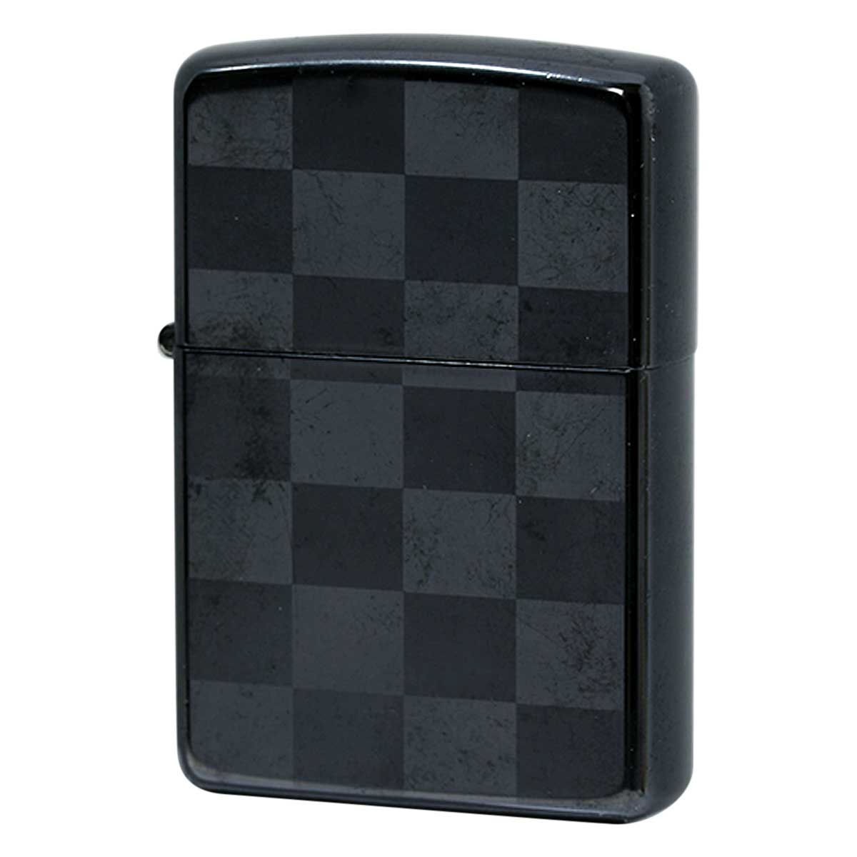 絶版/ヴィンテージ Zippo ジッポー 中古 2013年製造 BK SV チェック柄  [C]使用感あり傷汚れあり