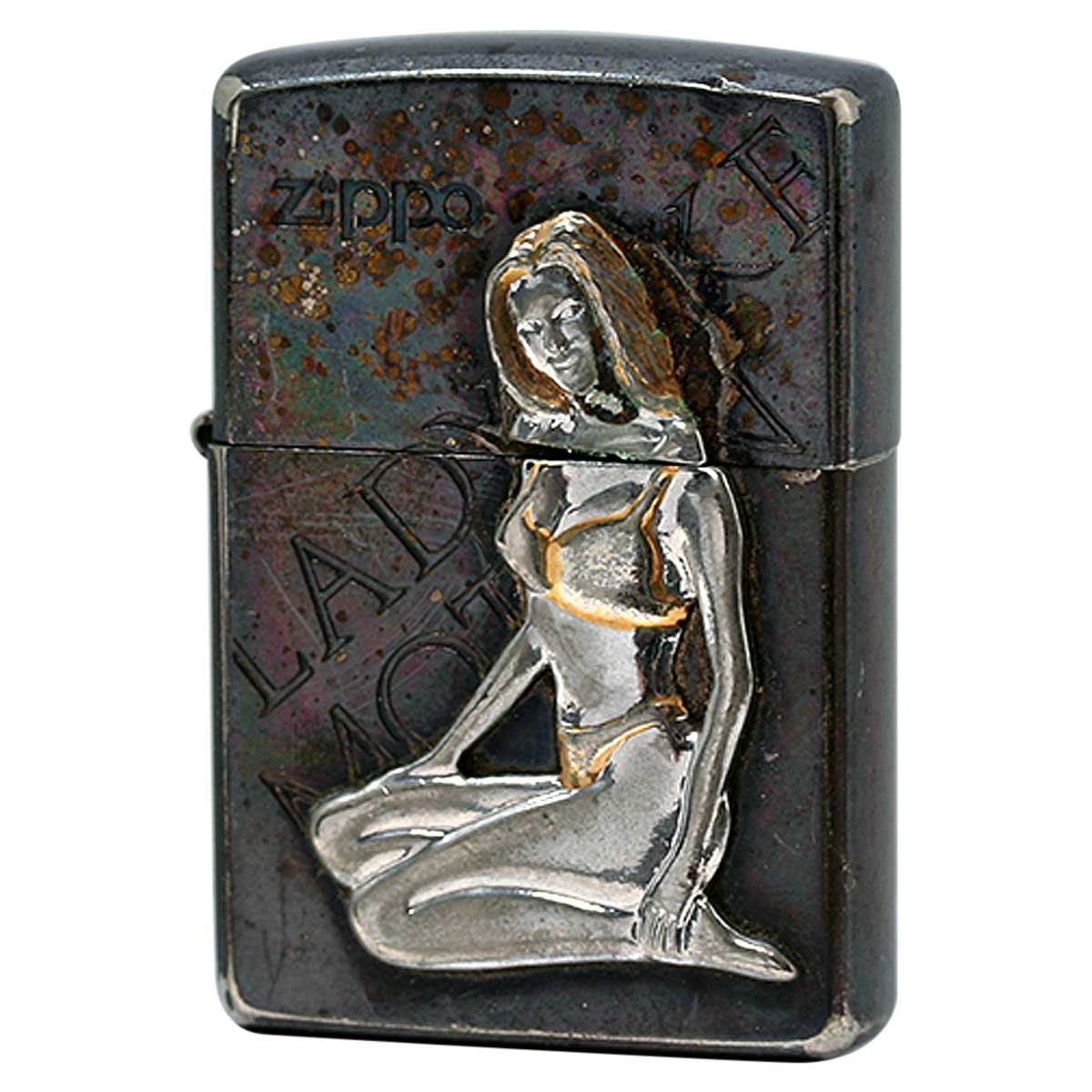 絶版/ヴィンテージ Zippo ジッポー 中古 1998年製造 Sexy Lady メタル  [C]使用感あり傷汚れあり