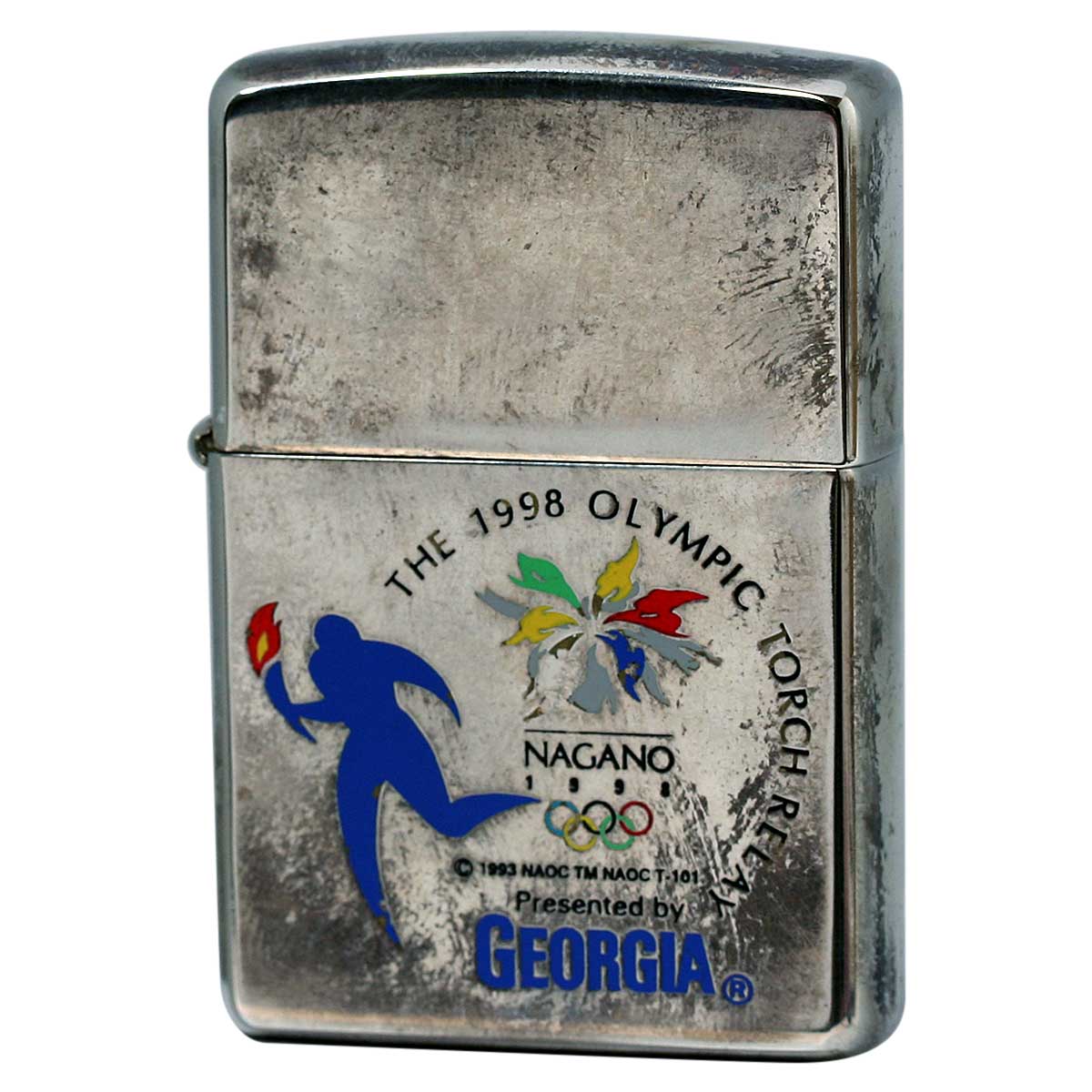 絶版/ヴィンテージ Zippo ジッポー 中古 1997年製造 長野オリンピック1998年トーチリレー GEORGIA  [C]使用感あり傷汚れあり