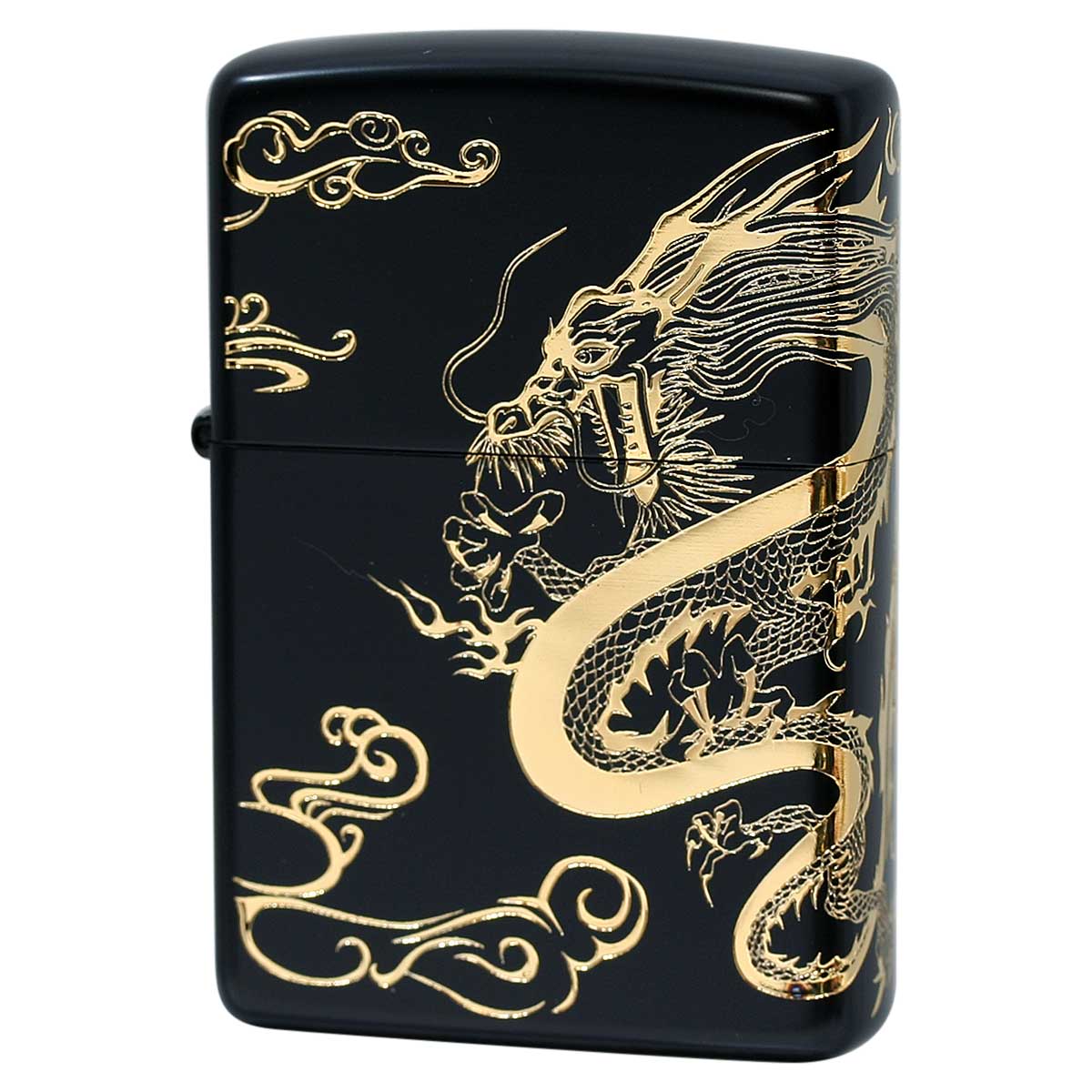 絶版/ヴィンテージ Zippo ジッポー 中古 2014年製造 黒マット金龍  [N]未使用・新品
