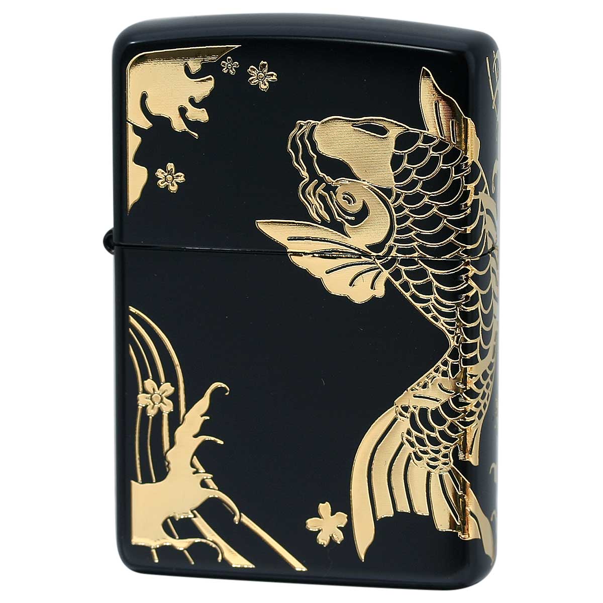 絶版/ヴィンテージ Zippo ジッポー 中古 2014年製造 黒マット金鯉  [N]未使用・新品