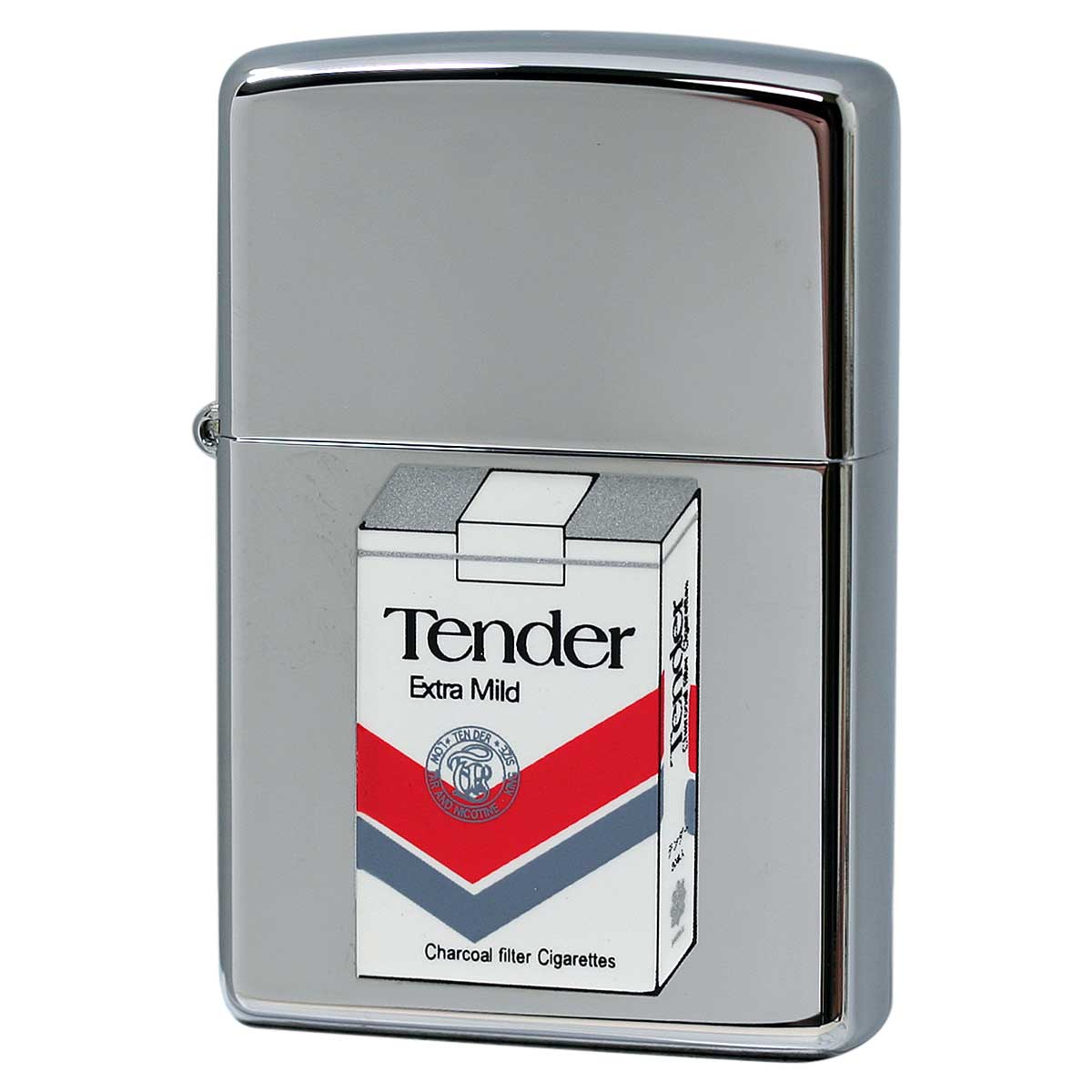 絶版/ヴィンテージ Zippo ジッポー 中古 2005年製造 レトロたばこコレクション Tender タバコ柄  [N]未使用・新品