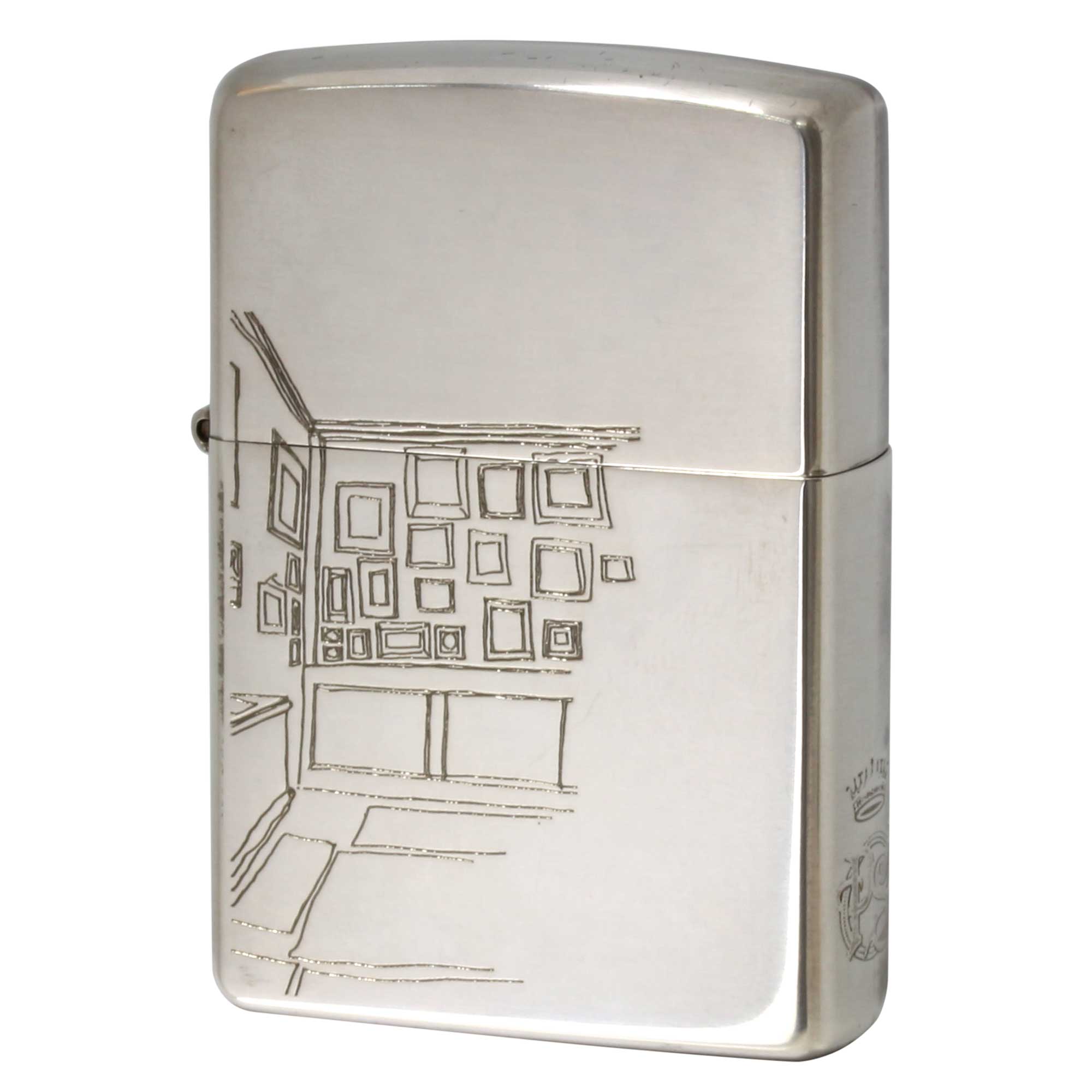 絶版/ヴィンテージ Zippo ジッポー 中古 2005年製造 ZIPPO Paul Smith 部屋の画線  [A]使用感少なく状態が良い