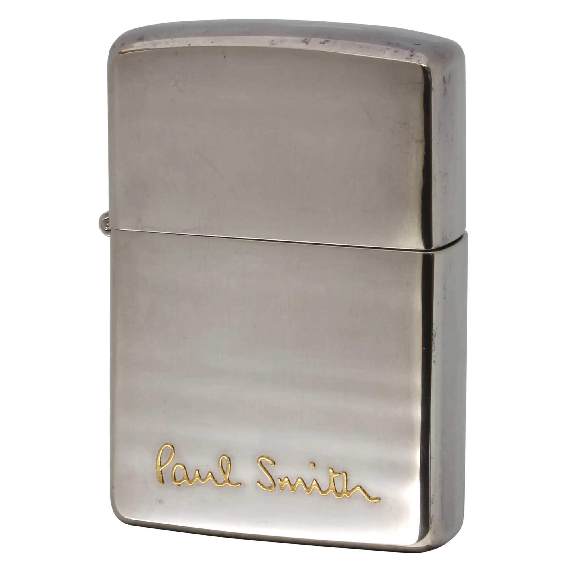 絶版/ヴィンテージ Zippo ジッポー 中古 1993年製造 ZIPPO Paul Smith LOGO 逆エッチング 盛上げ ゴールド  [B]使用感ありやや傷汚れあり